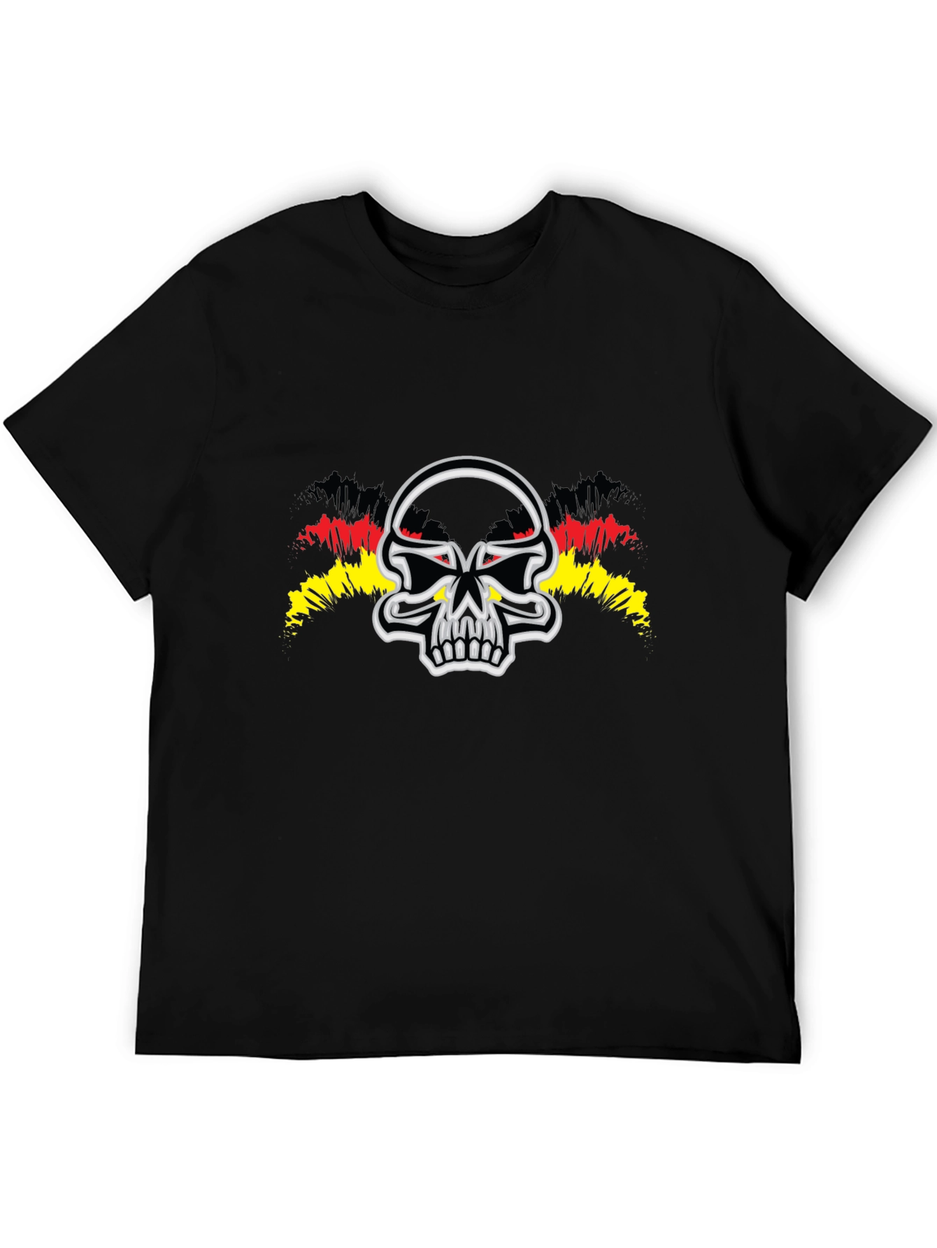 Black Skull Graphic Tee - Black Crew Neck view 5