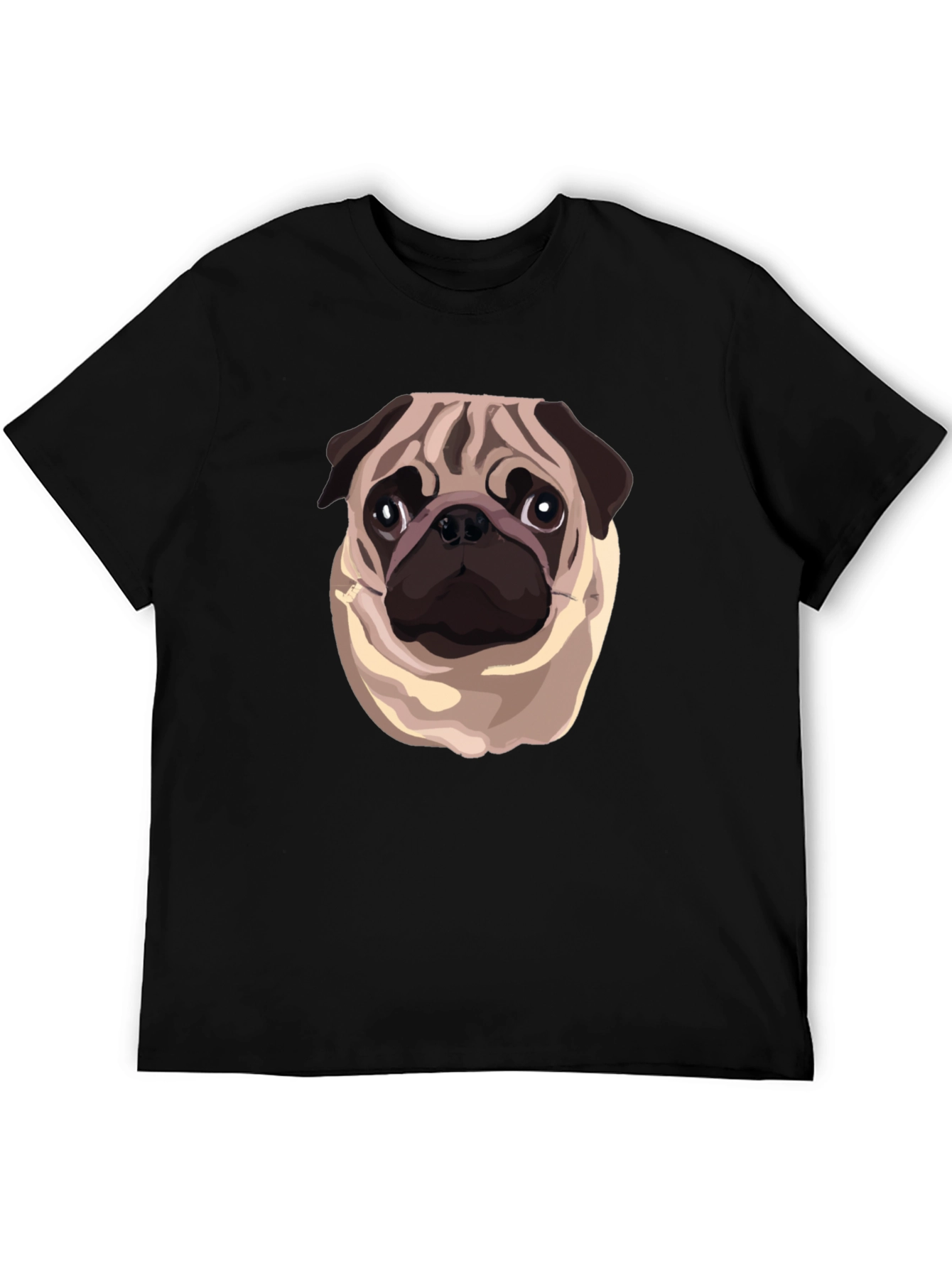 Black Pug Graphic Black T-Shirt view 5