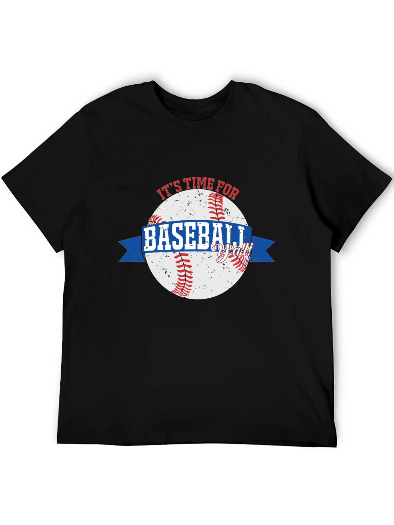 Black It's Time for Baseball T-Shirt view 5
