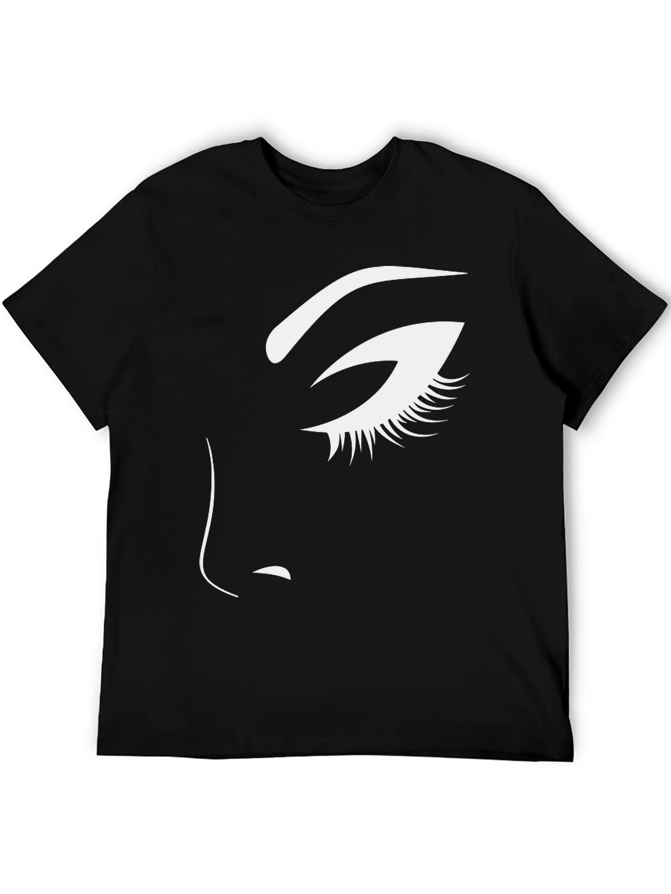 Black Seductive Eye Graphic Tee - Unisex Black Cotton Shirt view 5