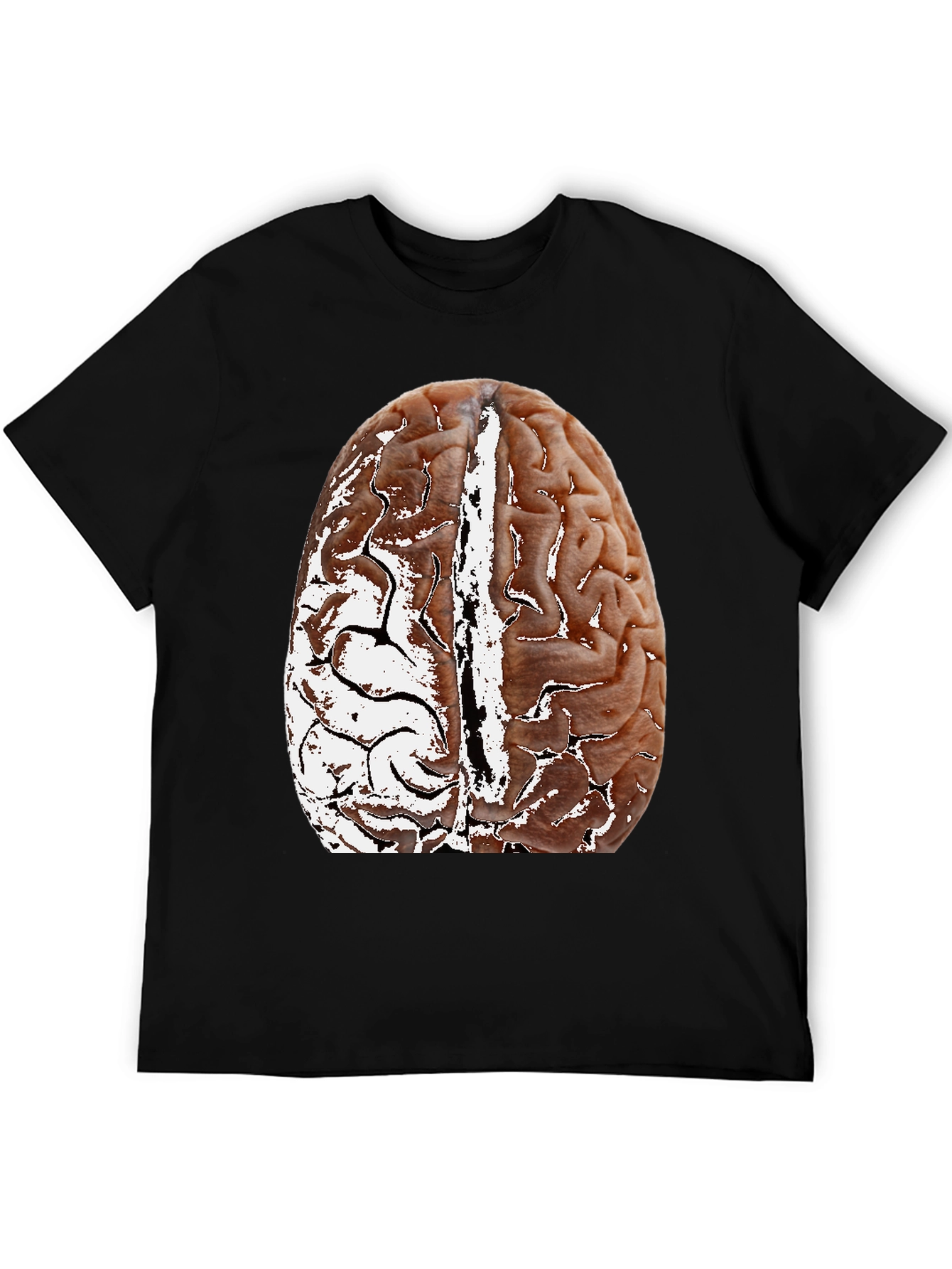 Black Brain Graphic Black T-Shirt - Anatomical Design view 5