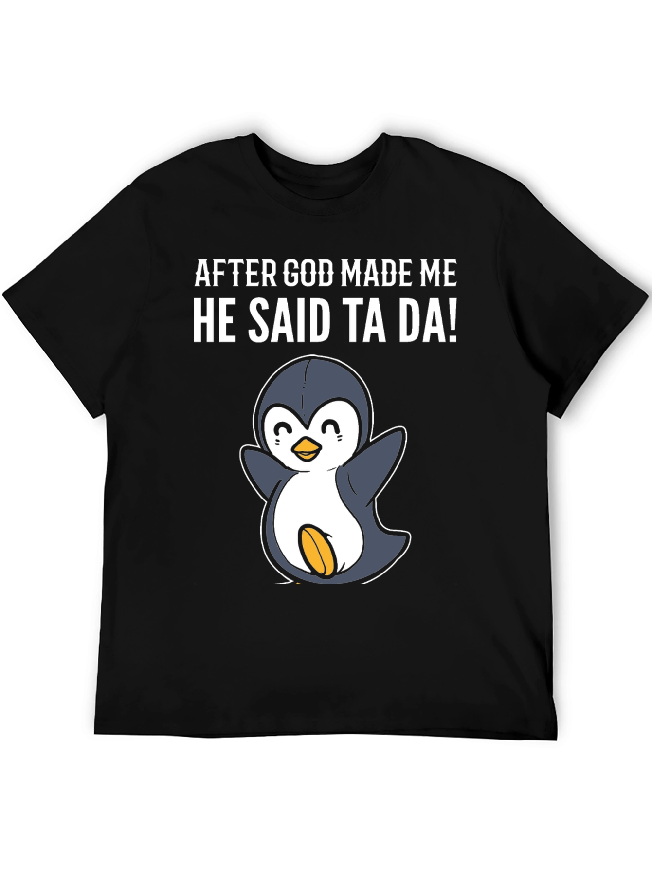 Black Funny Penguin Graphic T-Shirt view 5