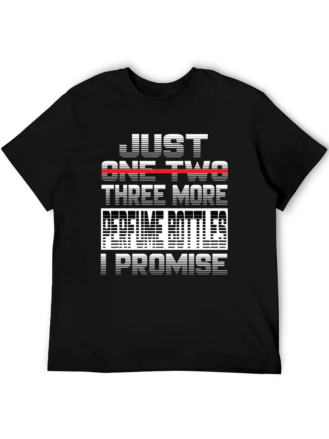 Black Perfume Bottles Promise T-Shirt - Funny Graphic Tee view 5