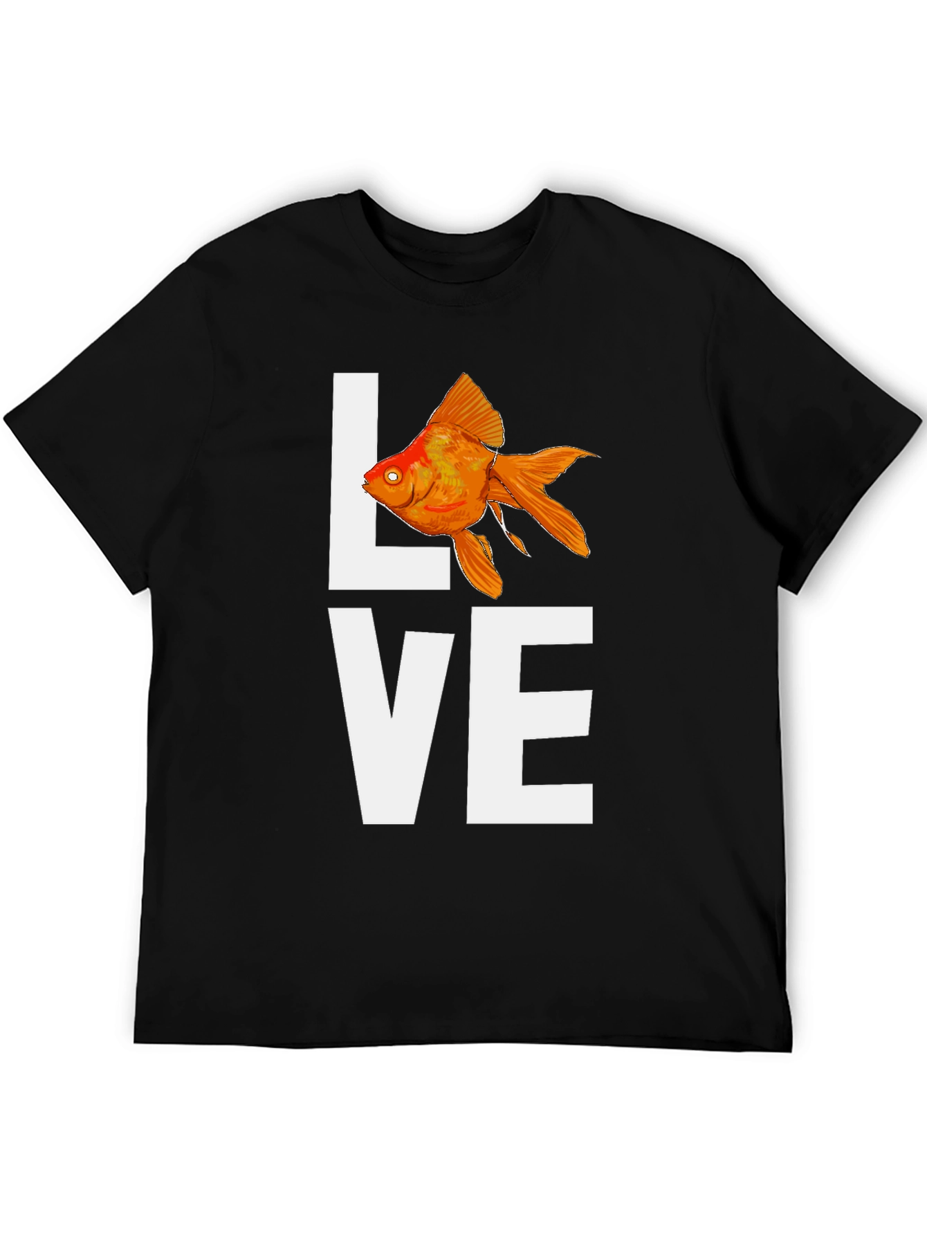 Black Love Goldfish T-Shirt - Unique Graphic Tee view 5
