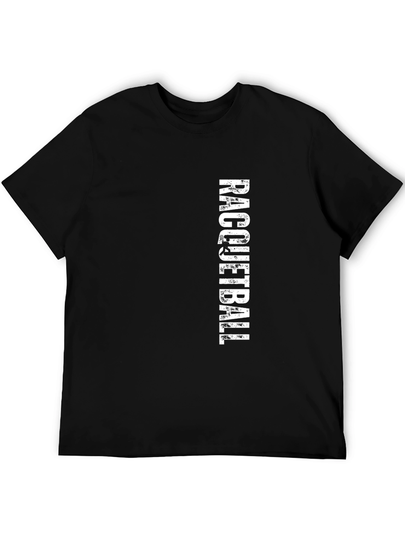 Black Racquetball Graphic Tee - Black Cotton T-Shirt view 5