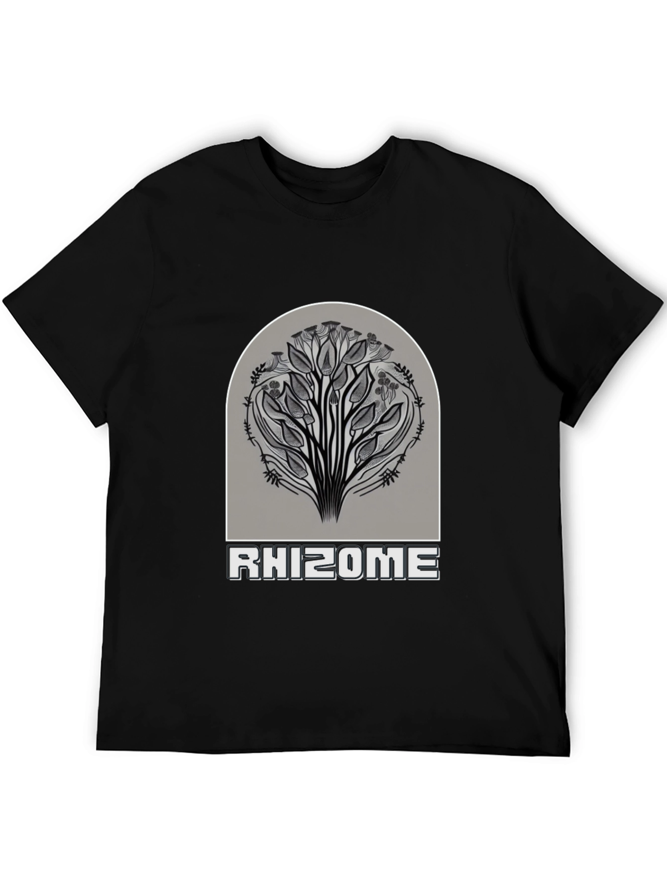 Black Rhizome Graphic Tee - Stylish Unisex Black T-Shirt view 5