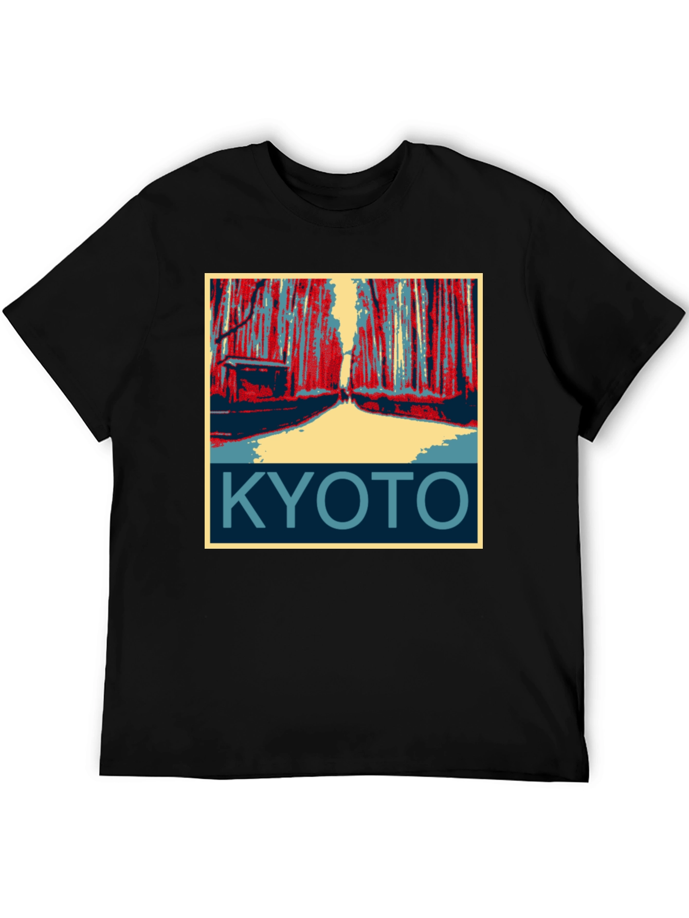 Black Kyoto Japan Graphic T-Shirt  view 5