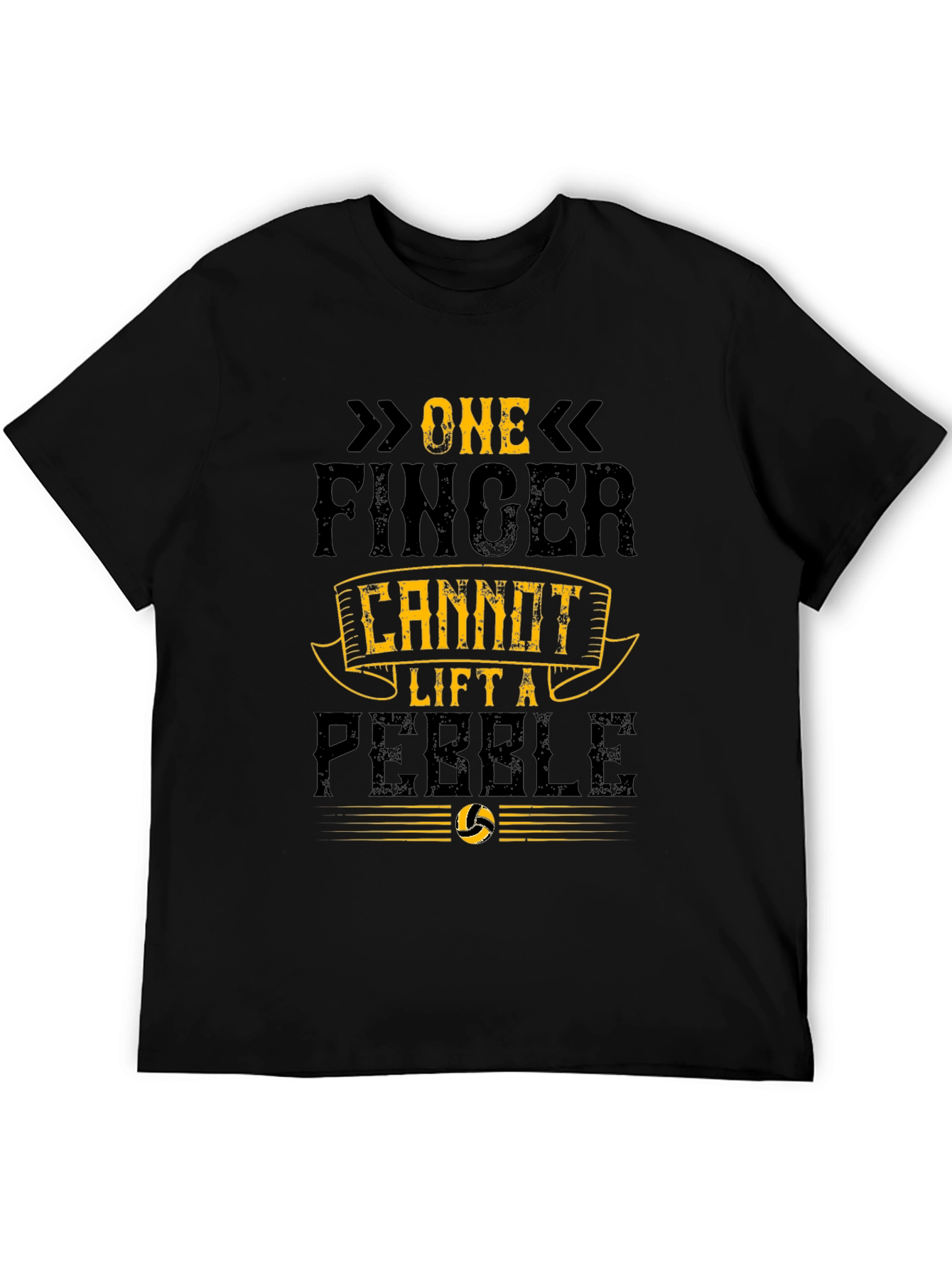 Black One Finger Cannot Lift a Pebble Graphic Tee view 5