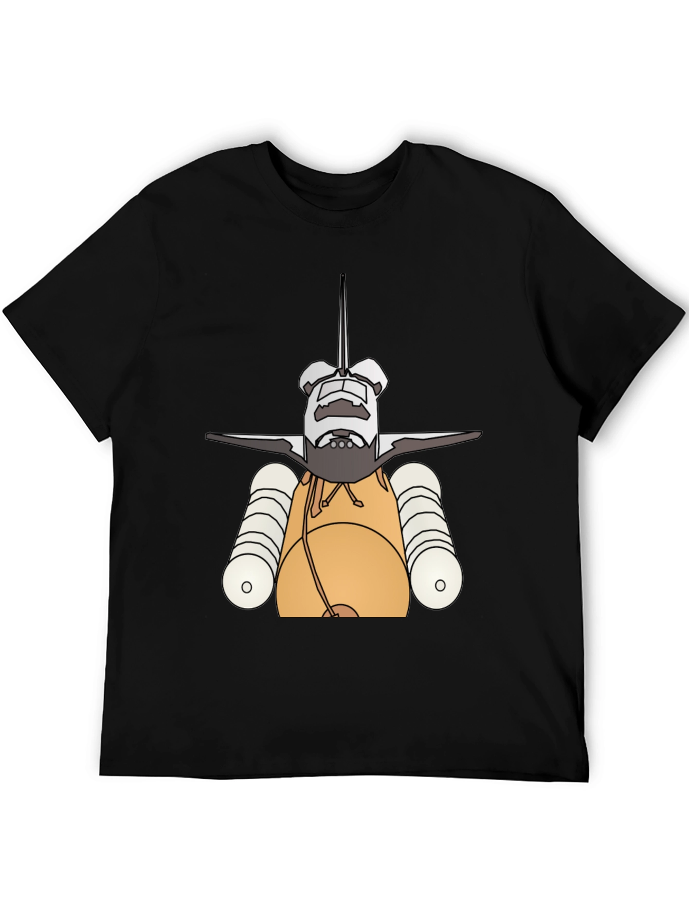 Black Space Shuttle Graphic Tee - Black Cotton view 5