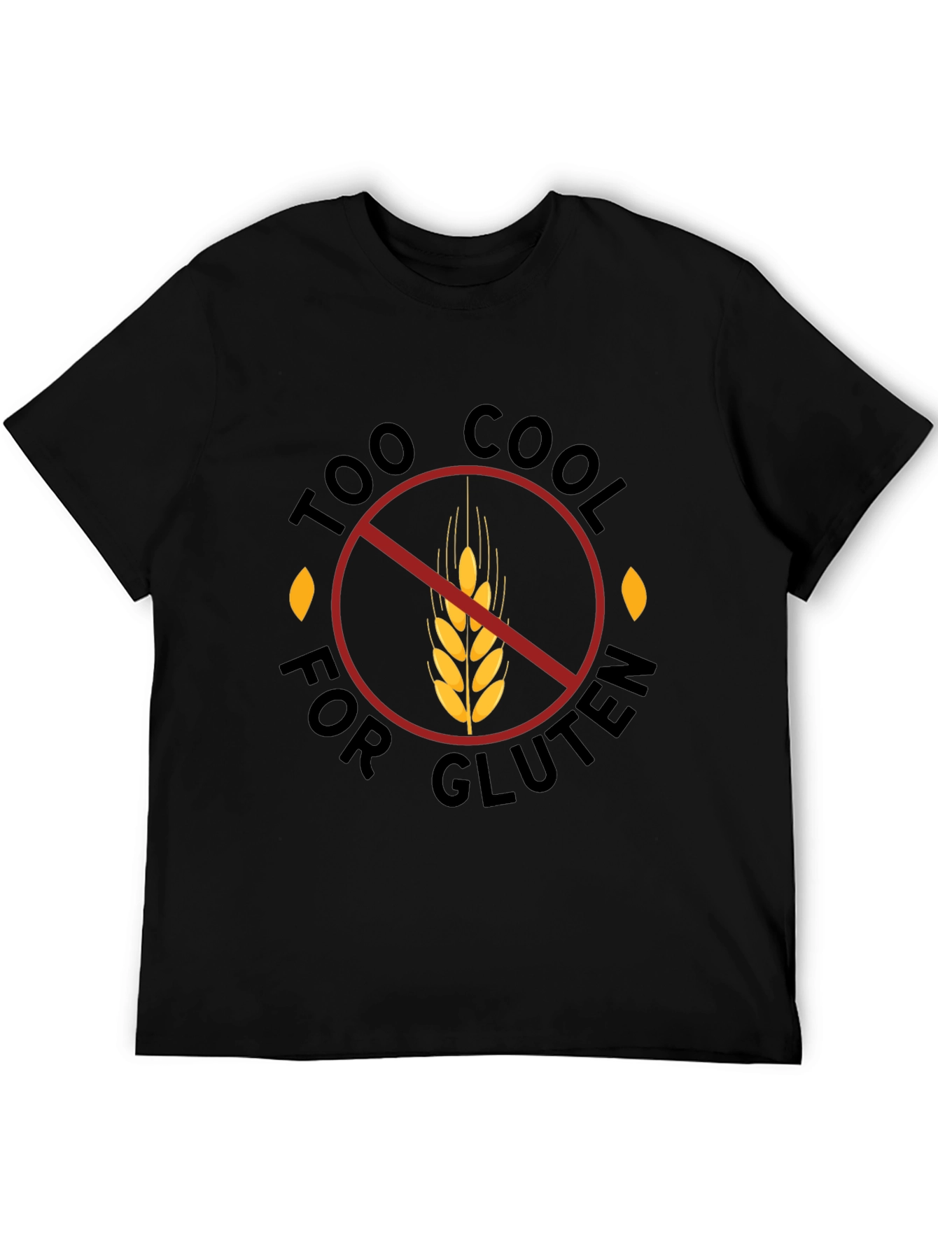 Black Too Cool for Gluten Black T-Shirt - Gluten Free view 5