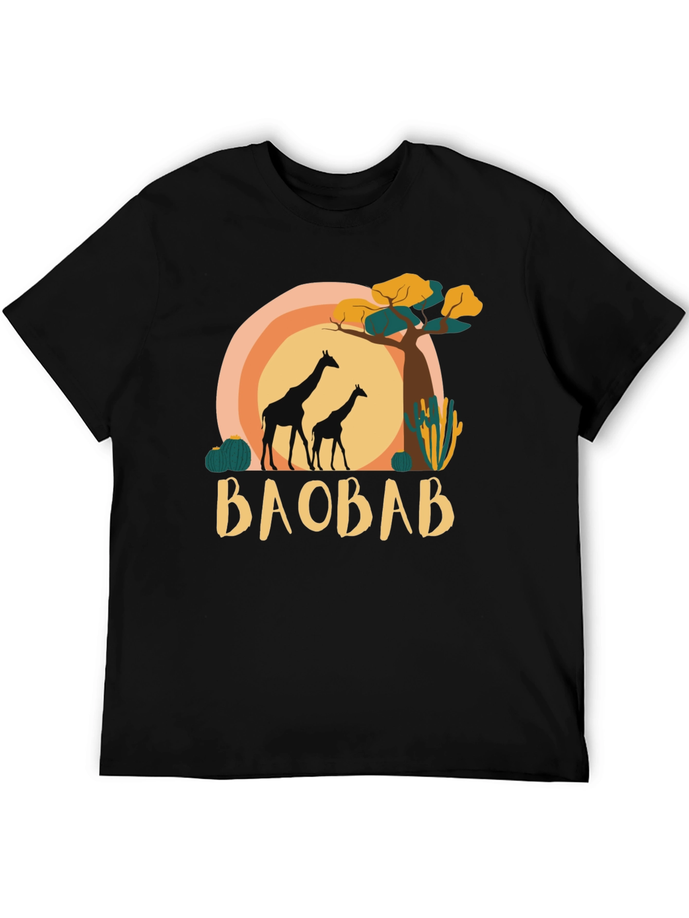 Black Baobab Giraffe Graphic Tee - Safari Style view 5