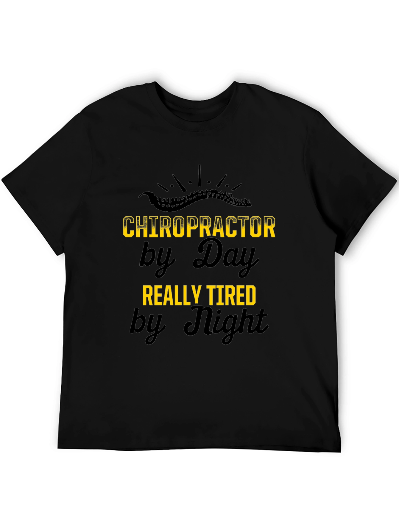 Black Chiropractor by Day T-Shirt - Funny, Stylish, Comfortable view 5