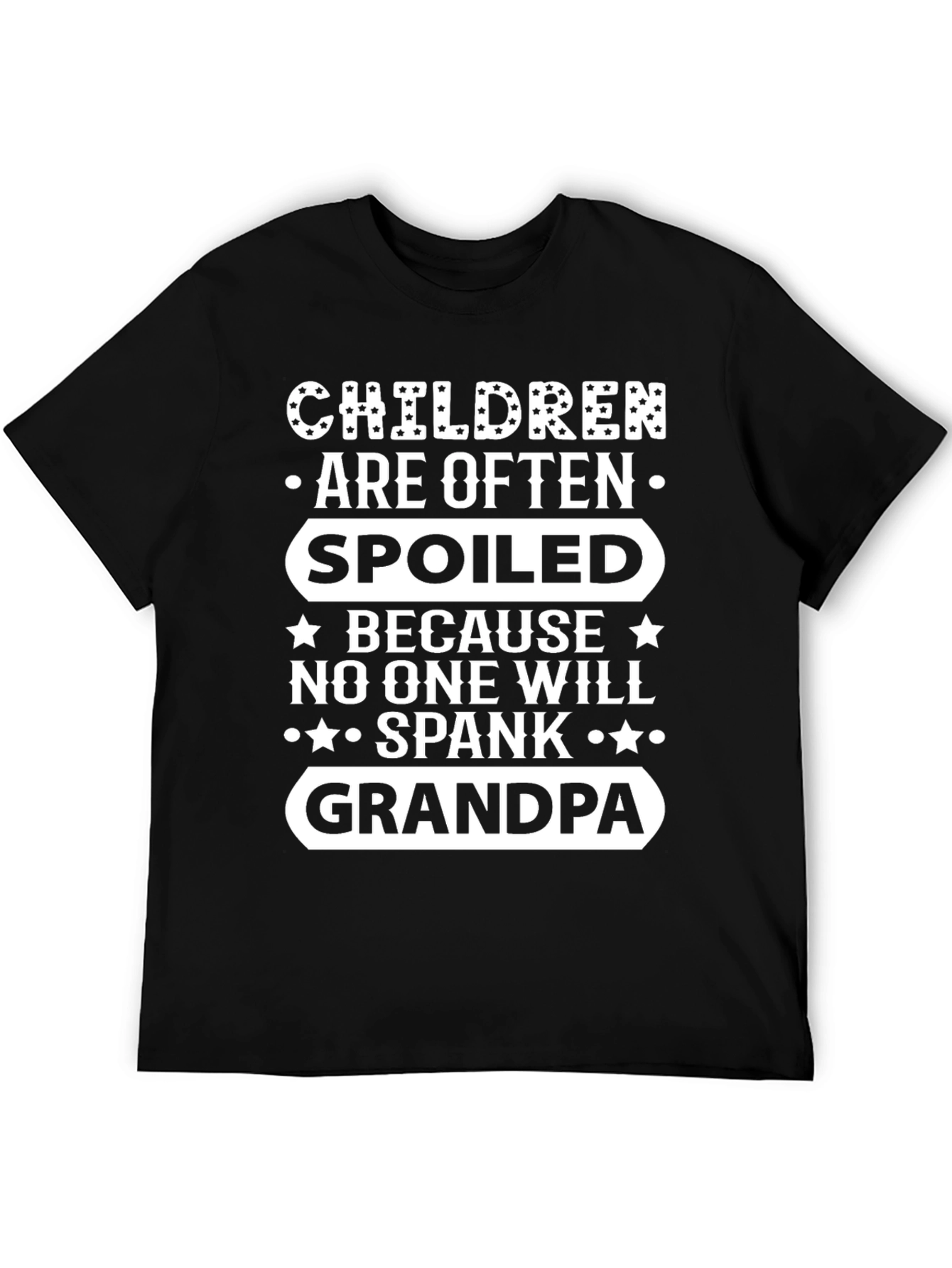 Black Funny Grandpa T-Shirt: Spoiled Children view 5