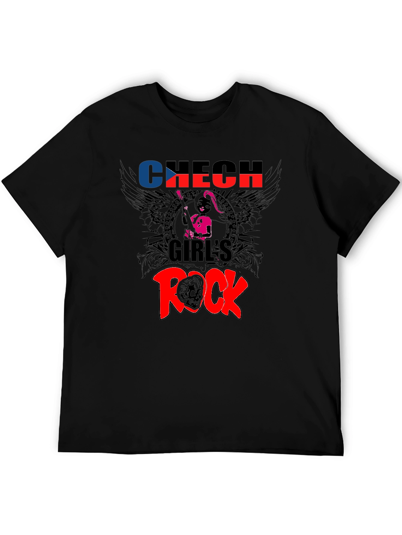 Black Czech Girl's Rock Graphic Tee - Black view 5