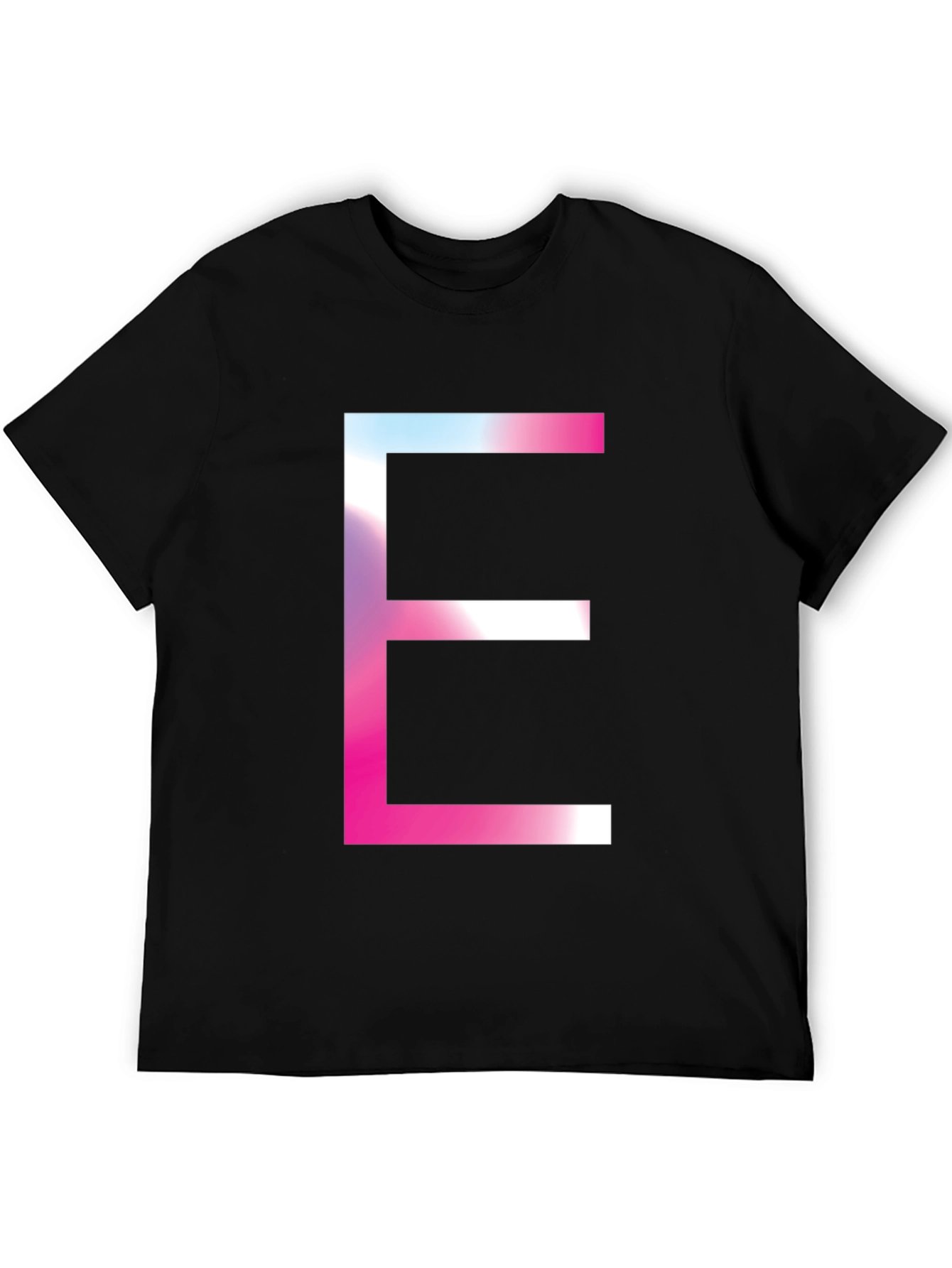 Black Bold 'E' Graphic Tee - Trendy Statement T-Shirt view 5