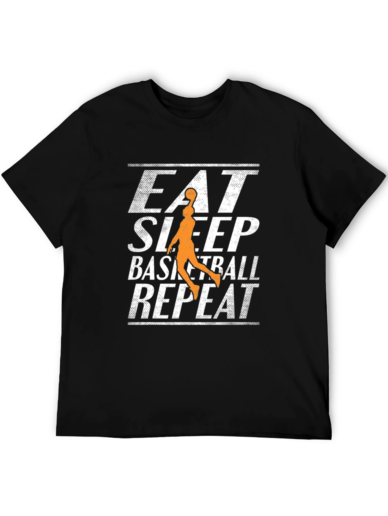Black Eat Sleep Basketball Repeat Black T-Shirt view 5