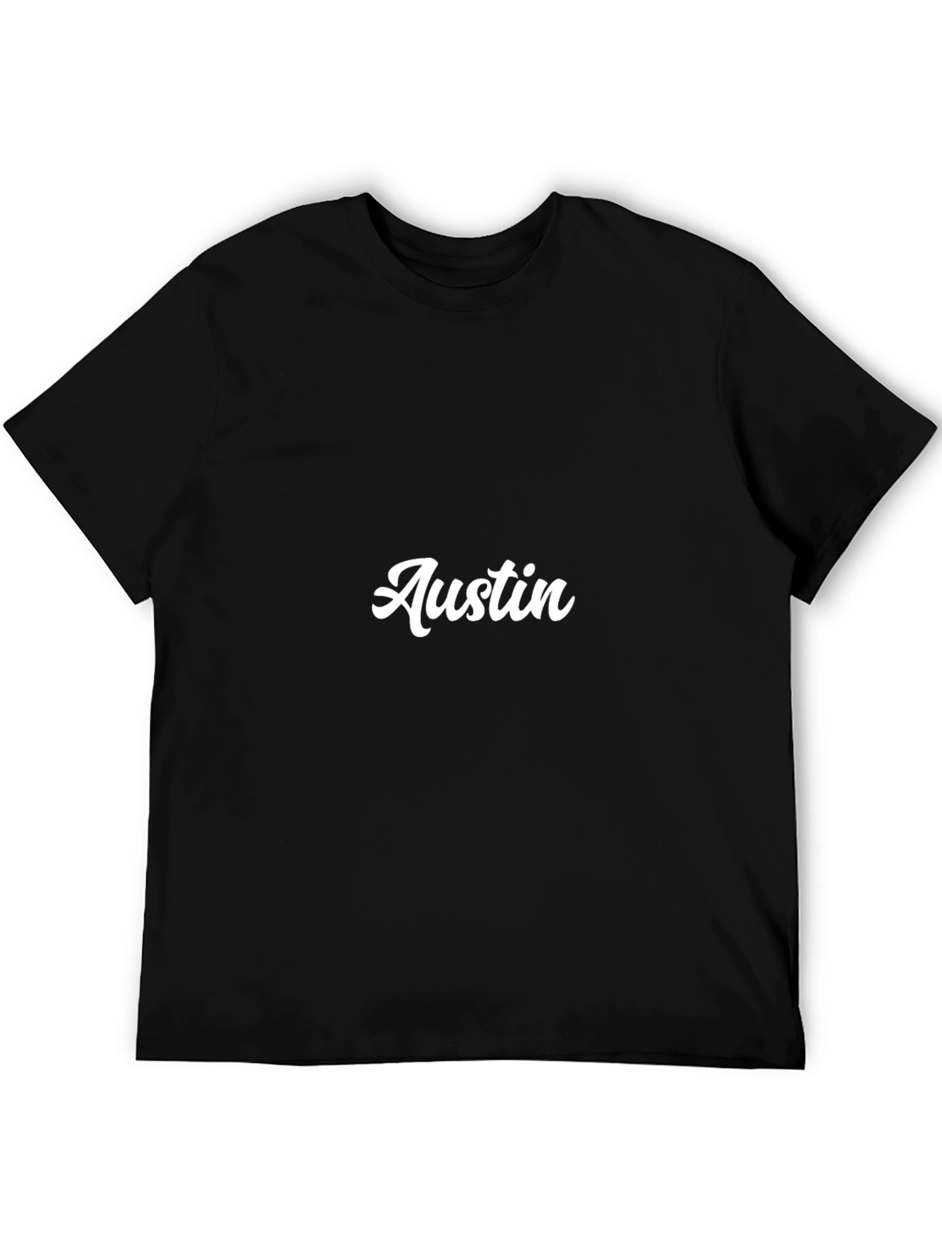 Black Austin Graphic Tee - Black Cotton Blend Shirt view 5
