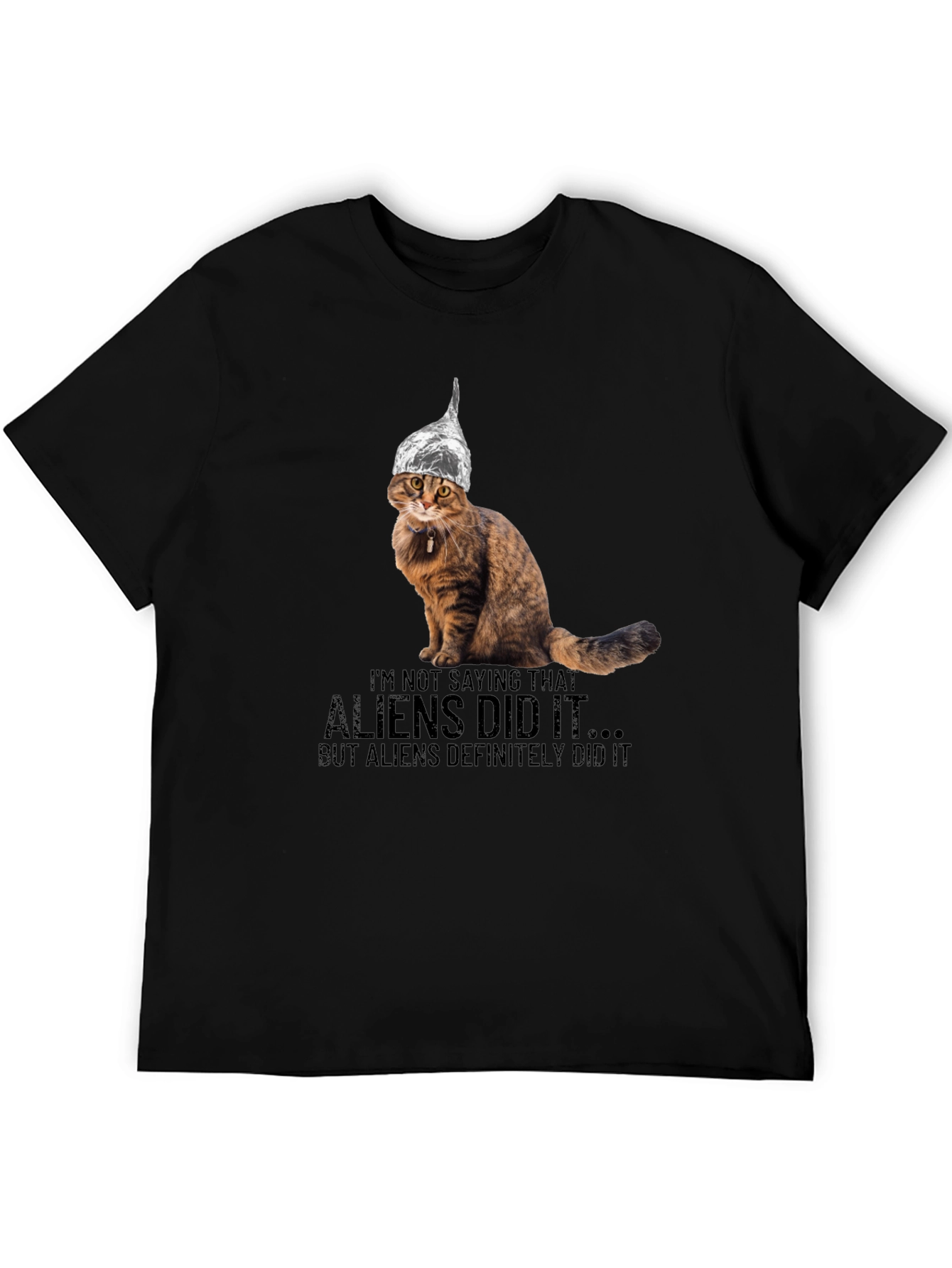 Black Aliens Did It Cat T-Shirt view 5