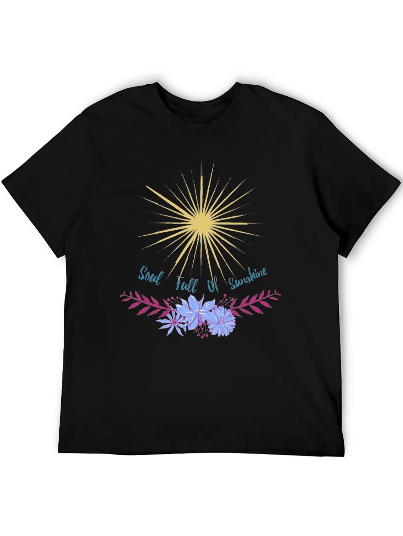 Black Soul Full of Sunshine Graphic Tee - Trendy Black T-Shirt view 5