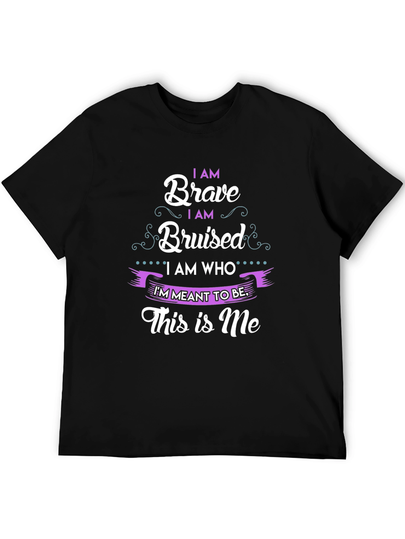 Black I am Brave Bruised T-Shirt view 5