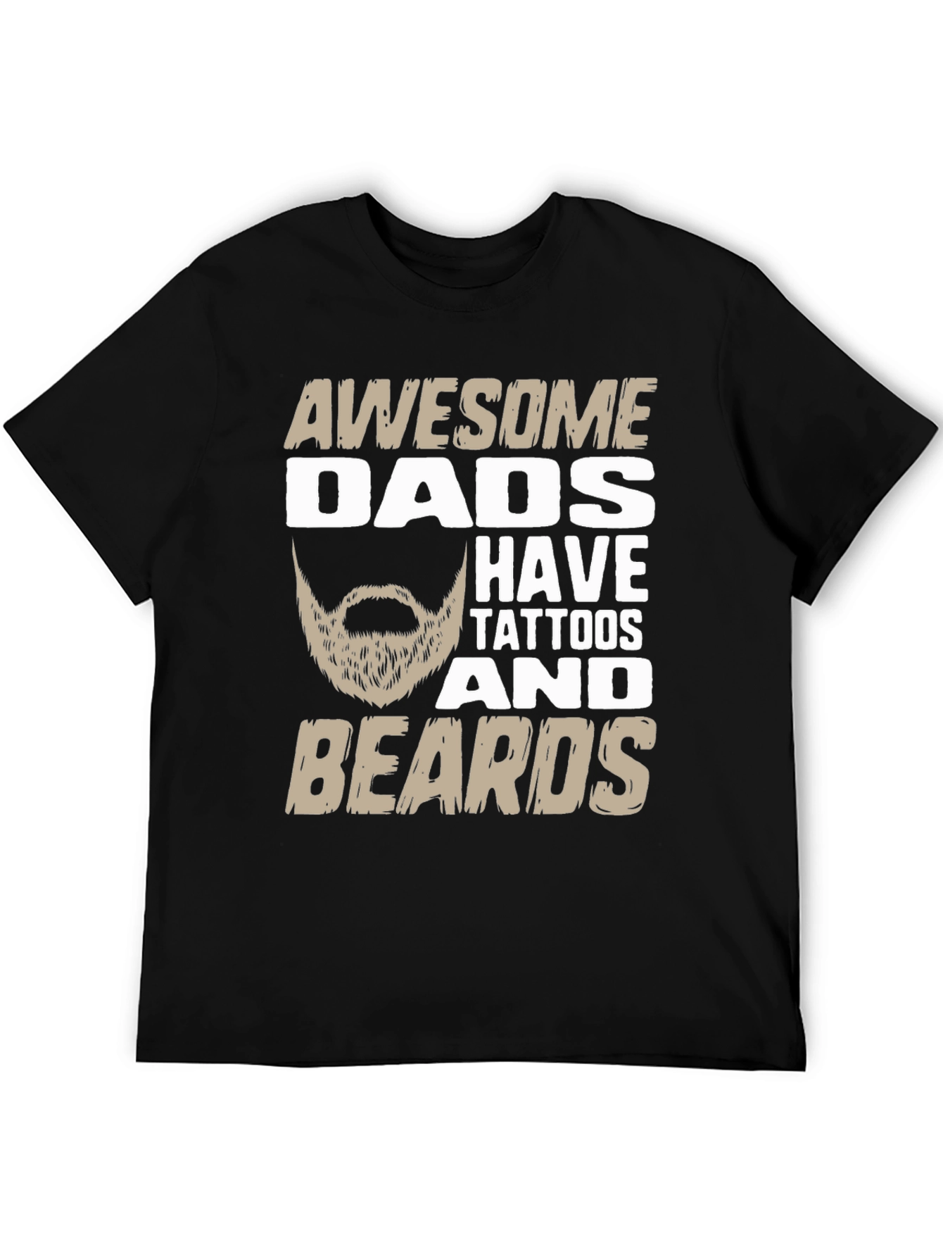 Black Awesome Dads Have Tattoos And Beards T-Shirt view 5