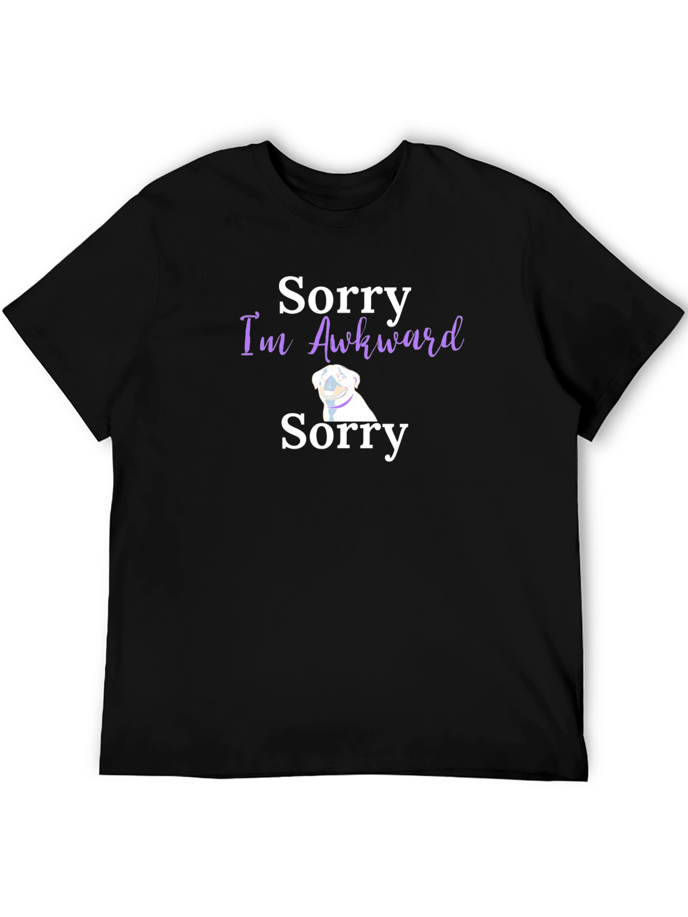 Black Sorry I'm Awkward Graphic T-Shirt view 5