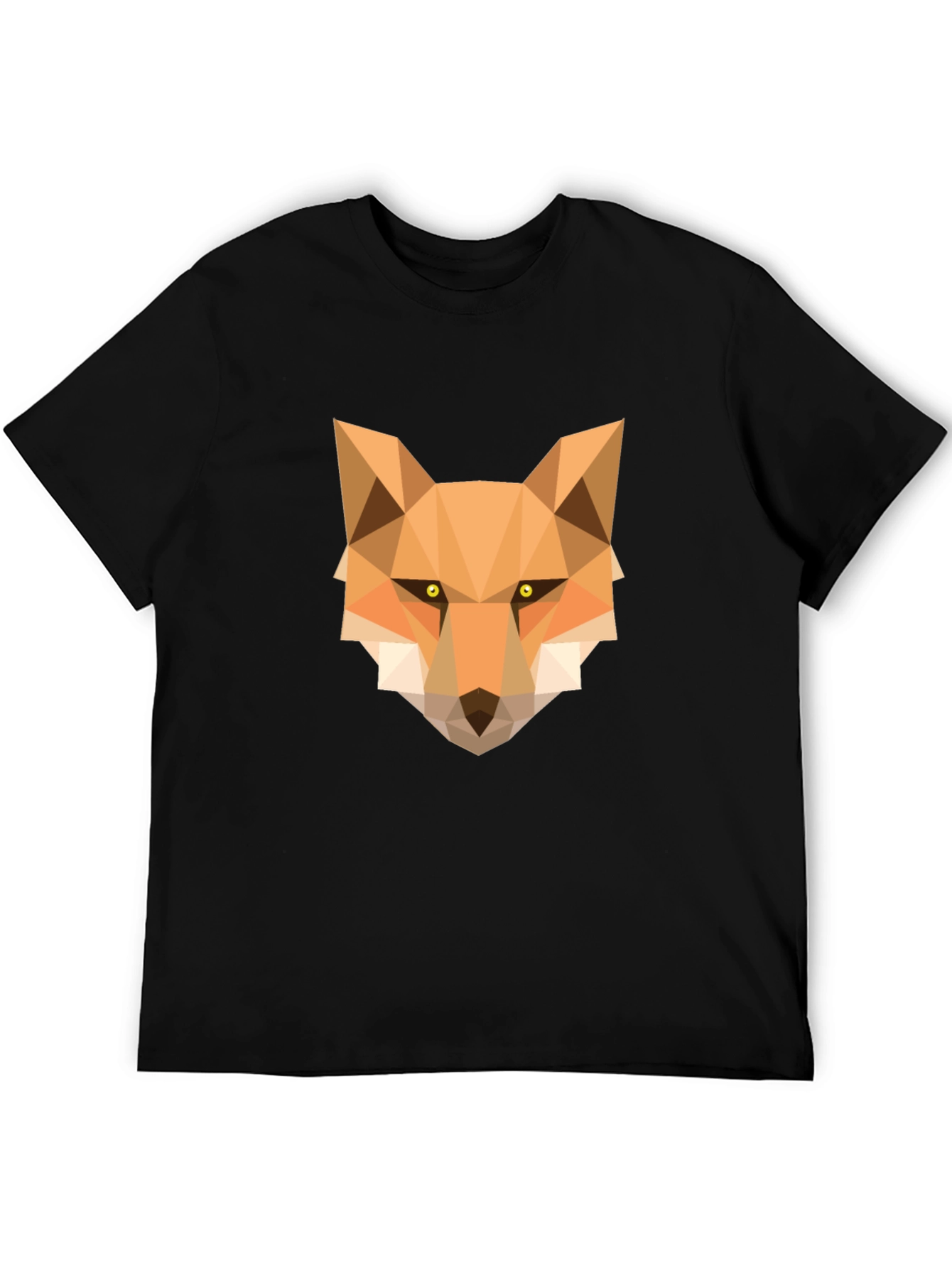 Black Geometric Fox Graphic Tee - Stylish Black T-Shirt view 5