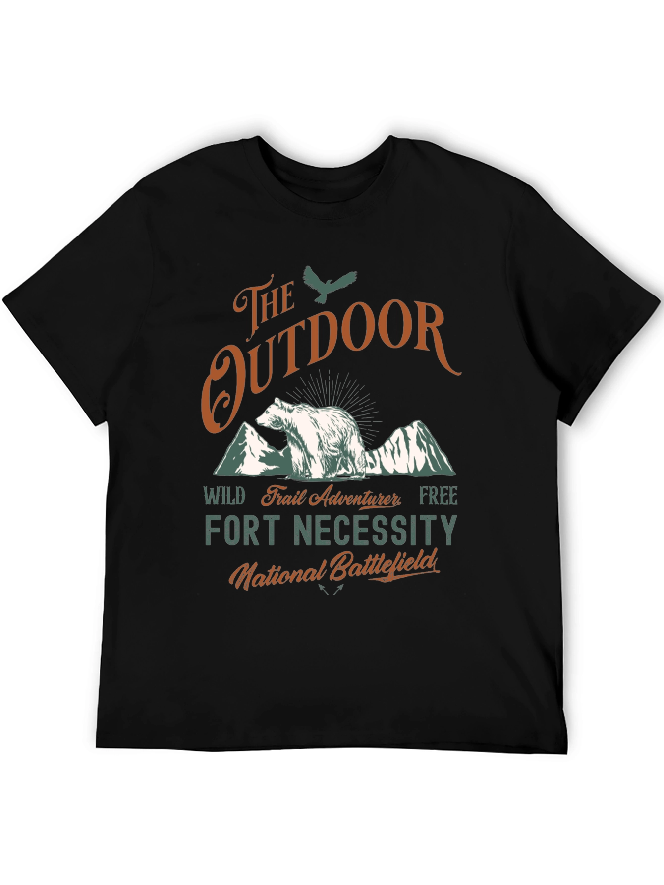 Black Outdoor Adventure Graphic Tee view 5