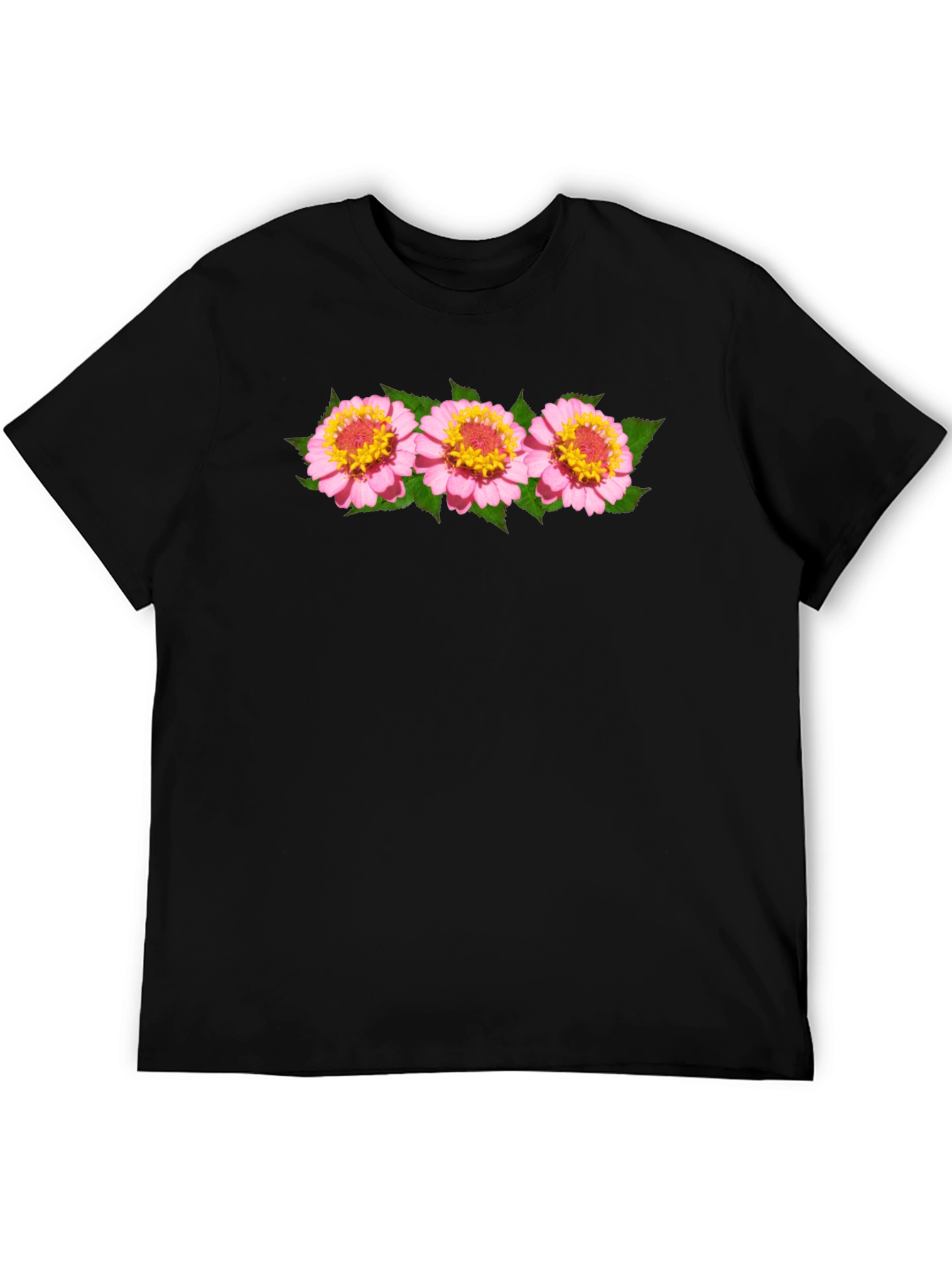 Black Floral Graphic Black T-Shirt view 5