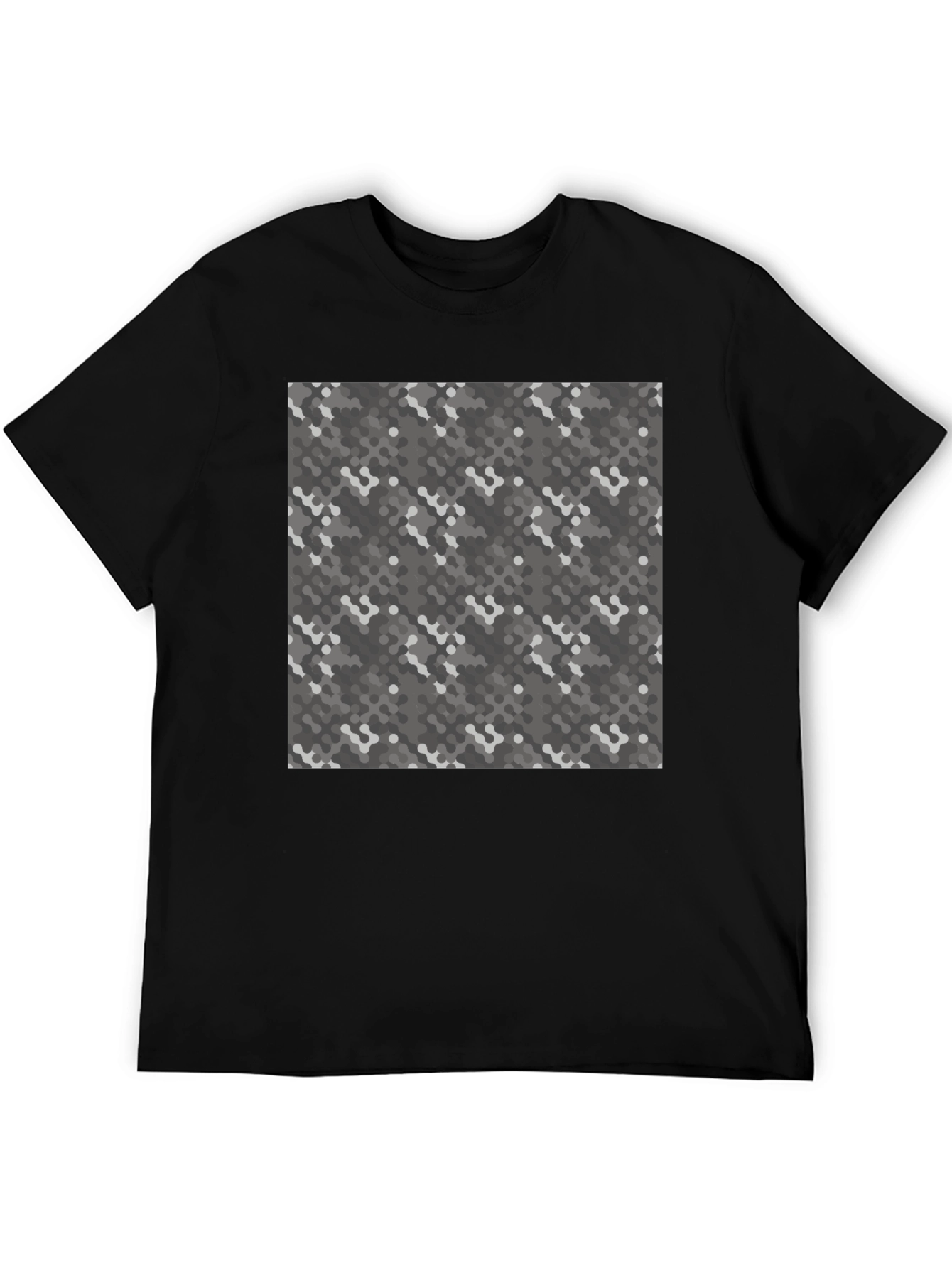Black Urban Camo Print Black Tee - Modern Style view 5