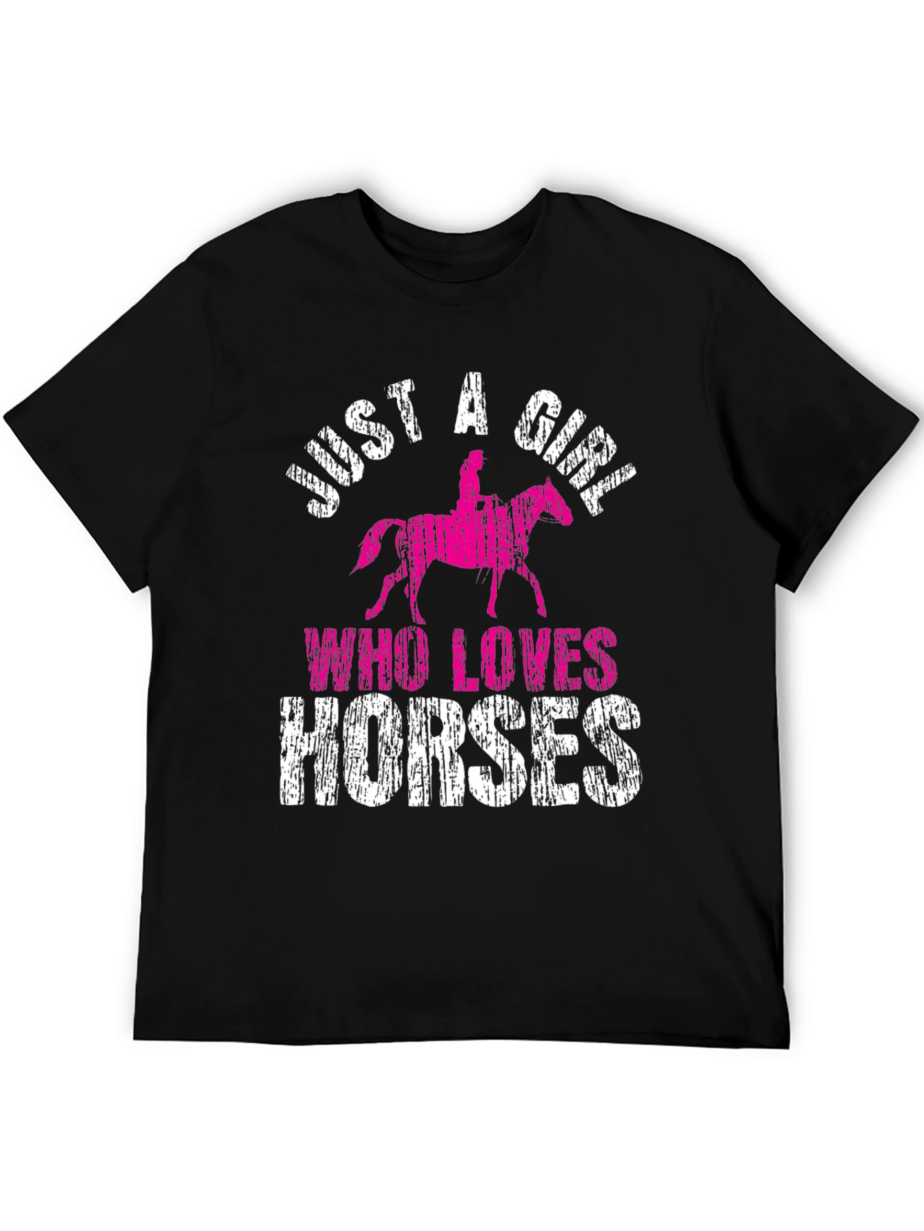 Black Just a Girl Who Loves Horses Black T-Shirt view 5