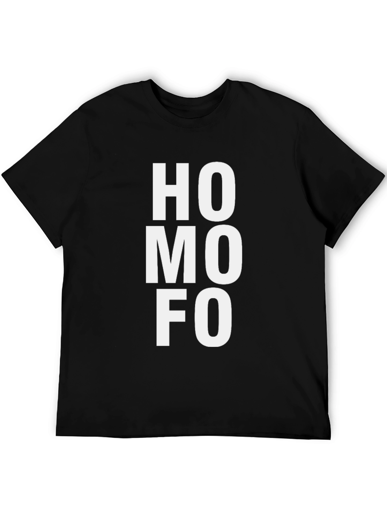 Black HOMOFO Graphic Tee - Bold Statement Shirt view 5