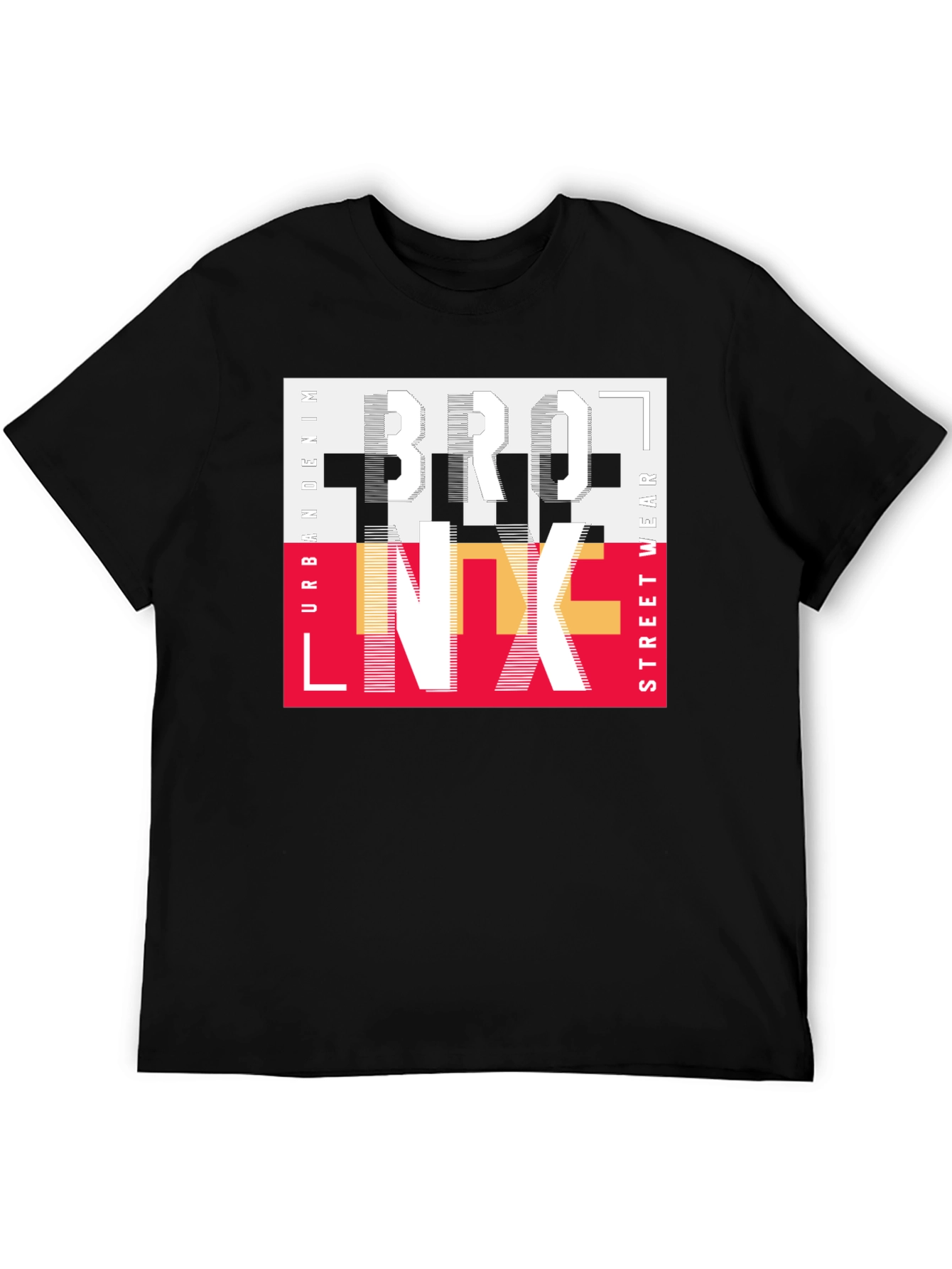 Black Bronx Graphic Print Crew Neck T-Shirt view 5