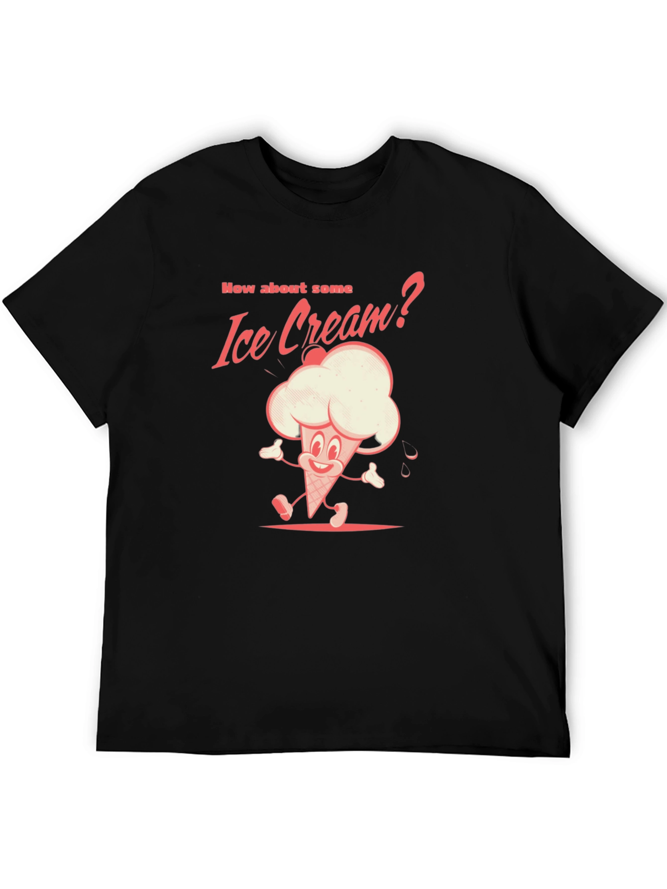 Black Retro Ice Cream T-Shirt - Fun Foodie Tee view 5