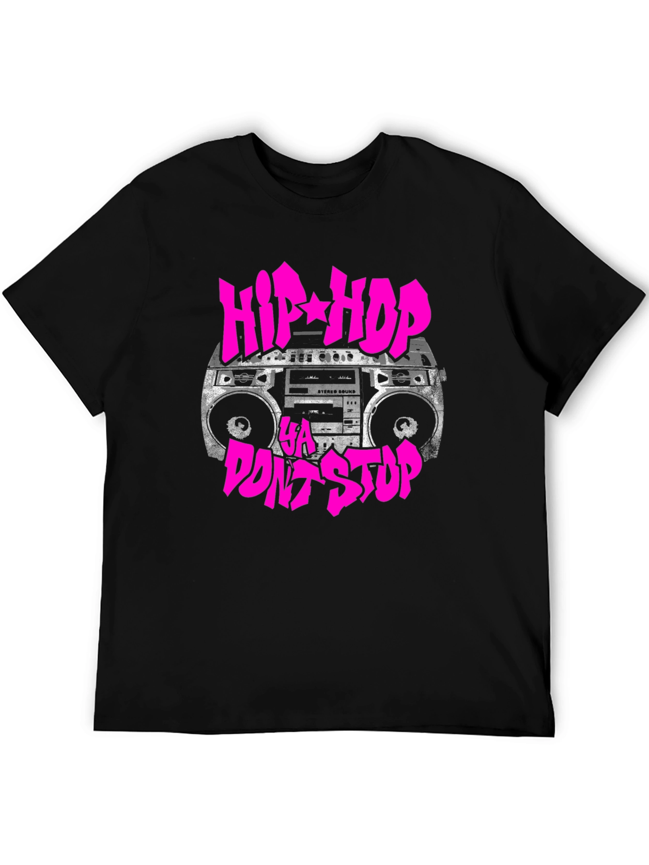 Black Hip Hop Ya Dont Stop Graphic T-Shirt view 5