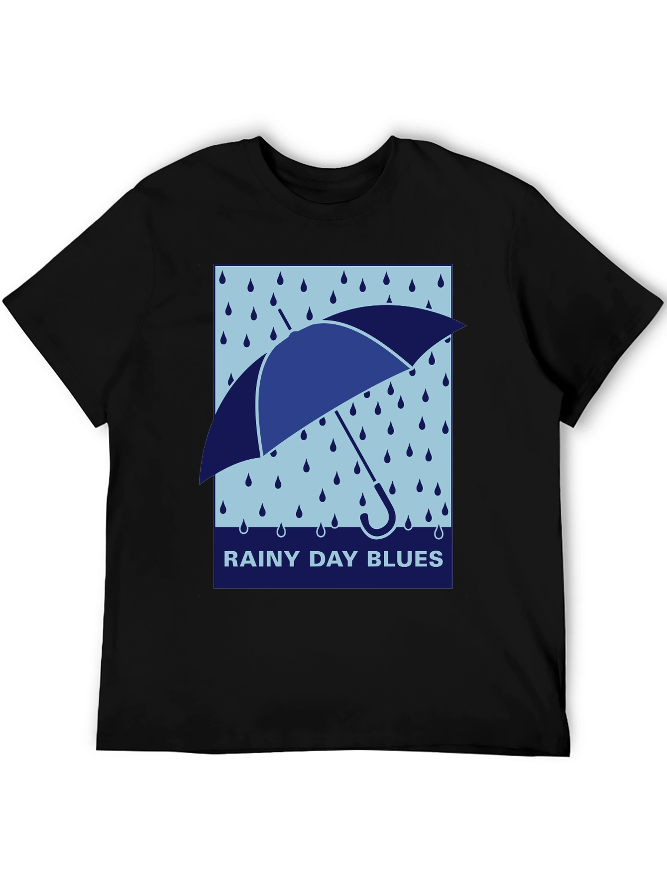 Black Rainy Day Blues Graphic Tee - Stylish & Comfortable view 5