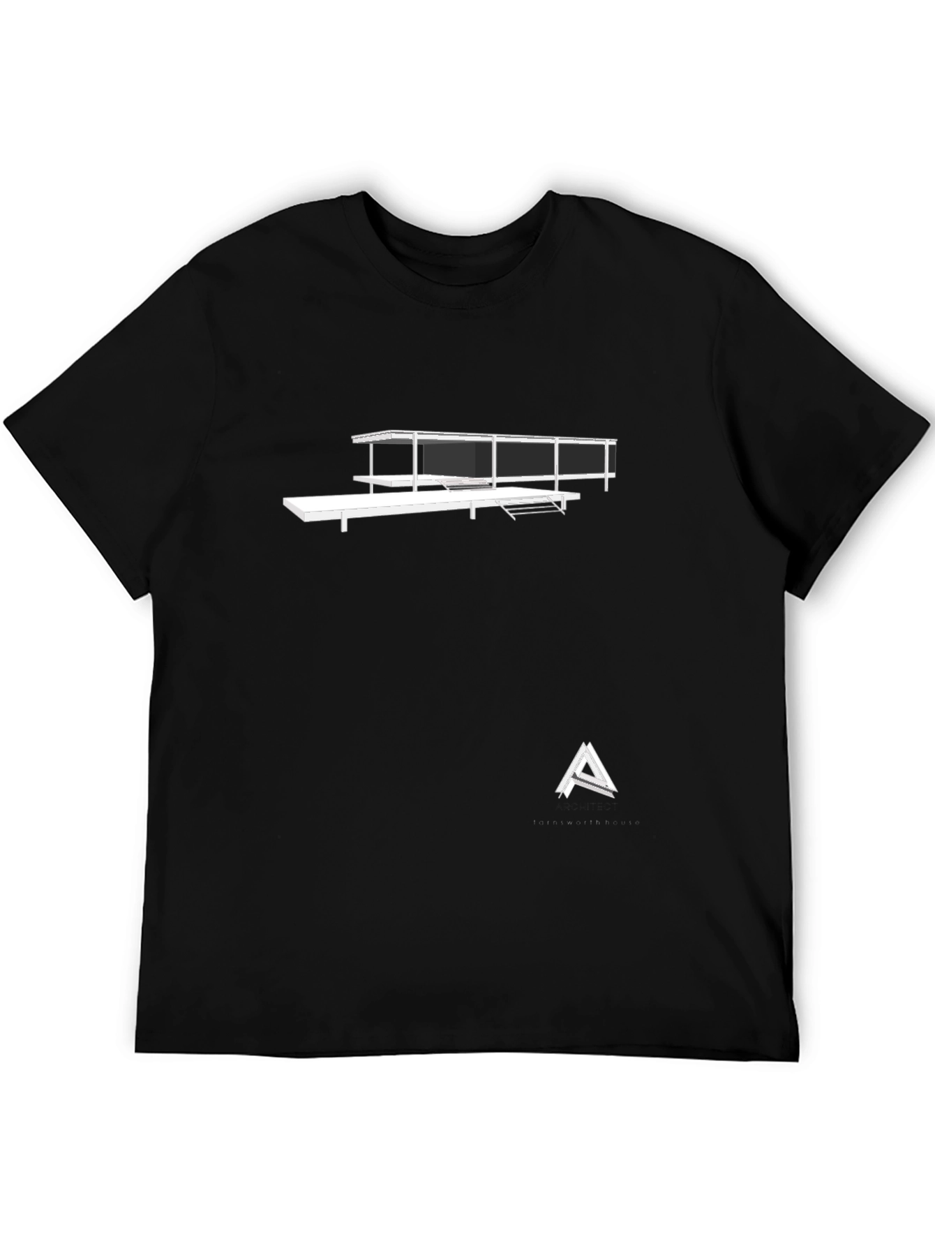 Black Modernist Architecture T-Shirt - Black view 5