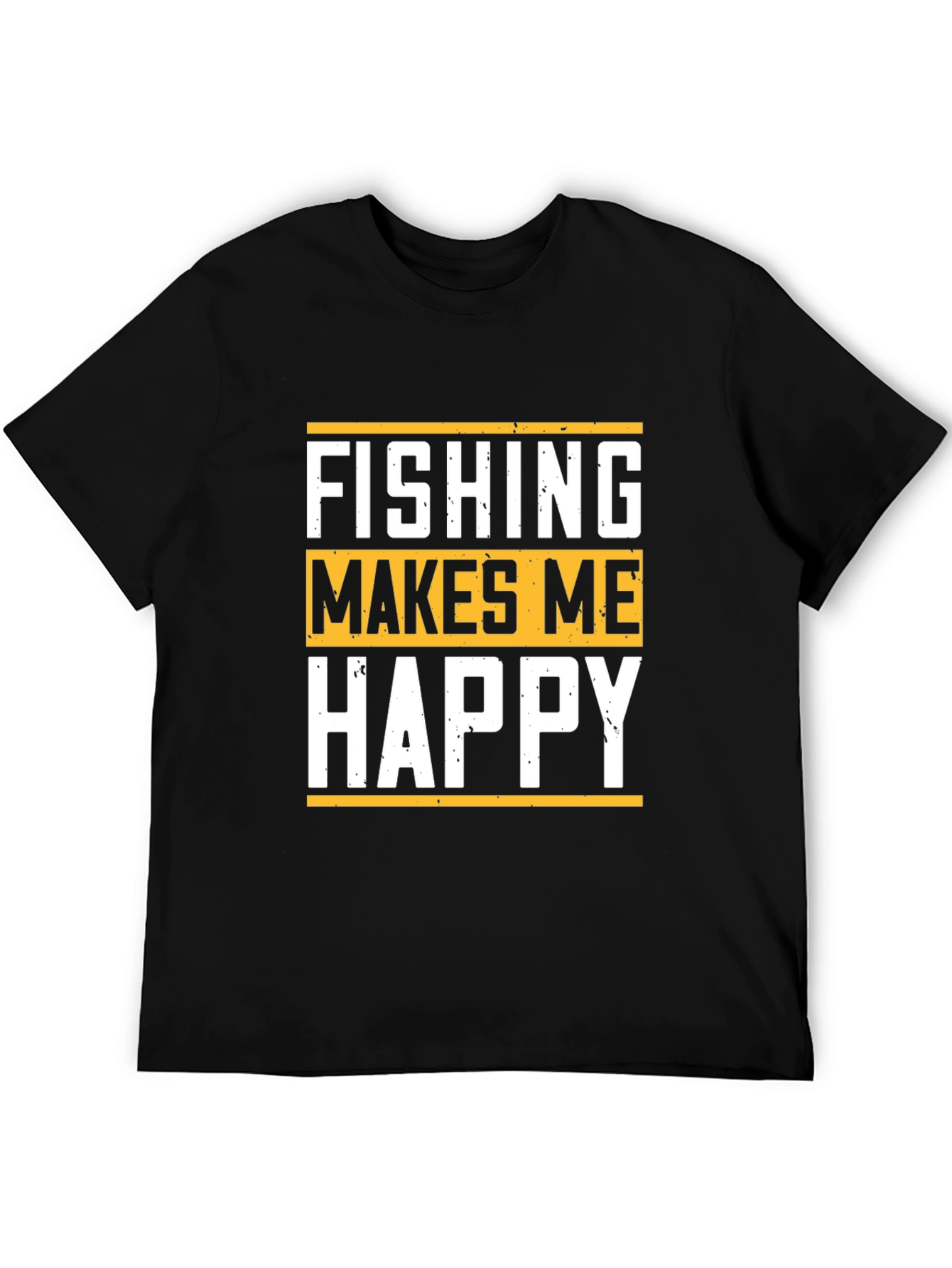 Black Fishing Makes Me Happy Graphic T-Shirt view 5
