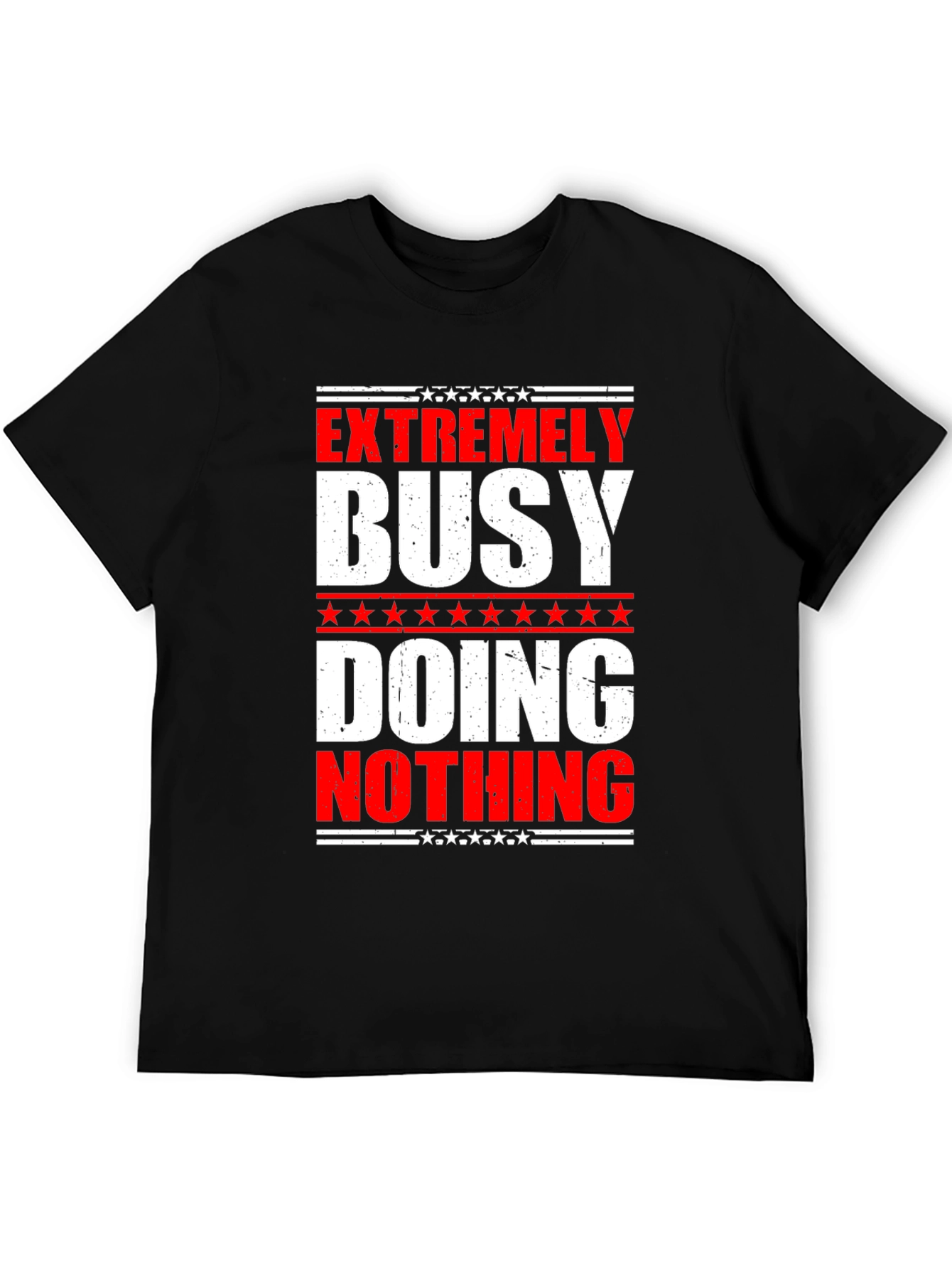 Black Extremely Busy Doing Nothing Graphic Tee view 5
