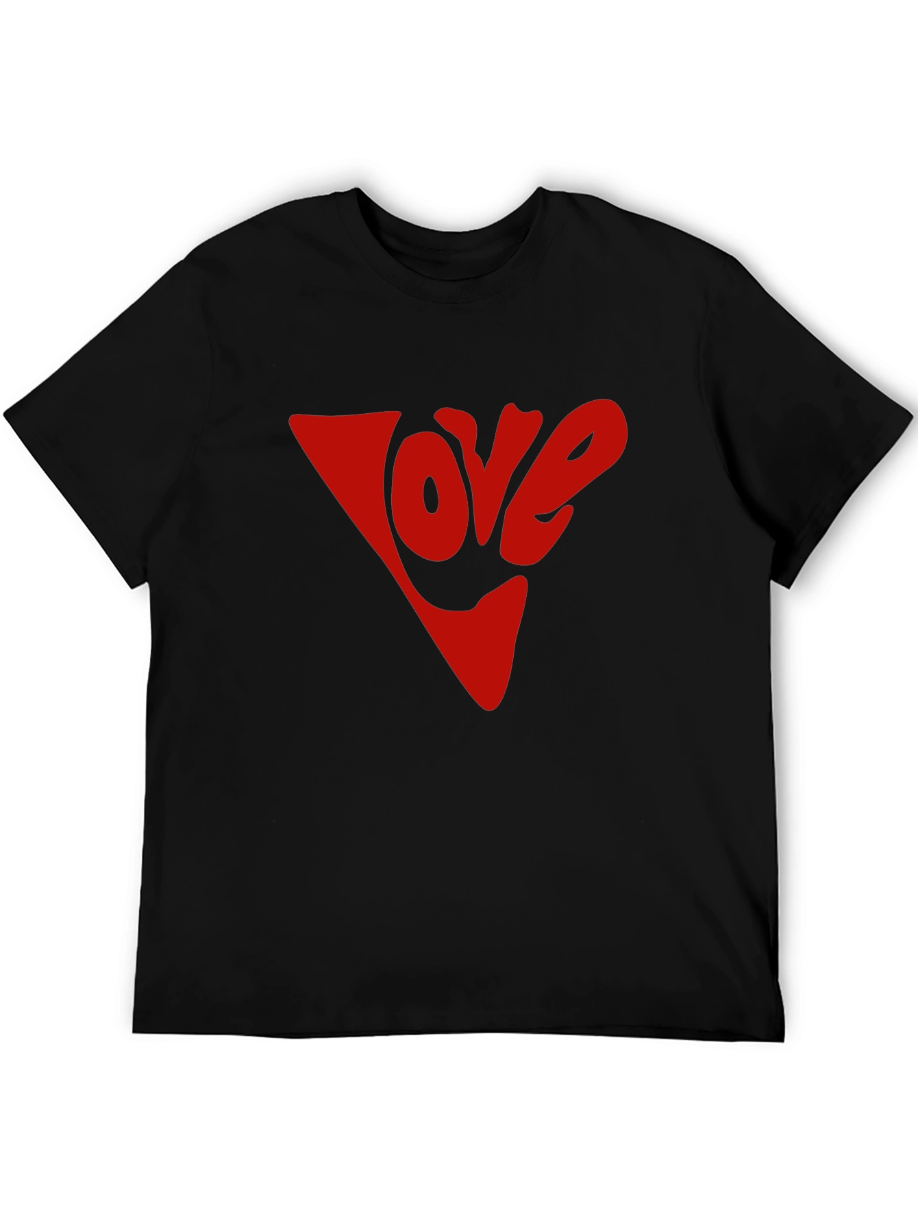 Black Love Graphic Tee - Red Inverted Triangle Print view 5