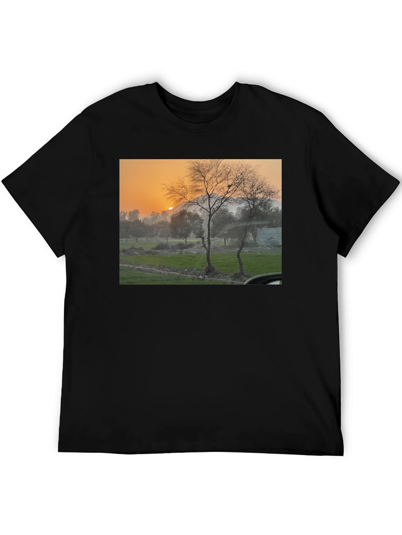 Black Nature Scene Black T-Shirt view 5