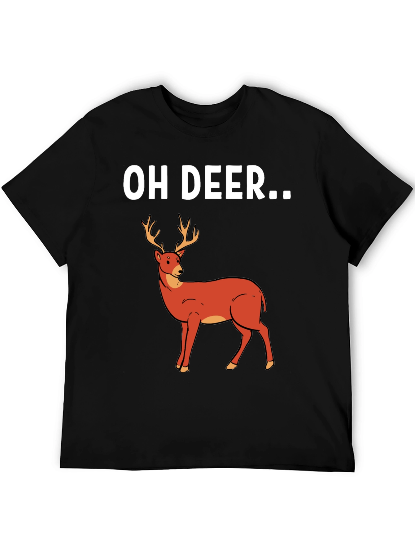 Black Oh Deer Graphic T-Shirt - Novelty Tee view 5
