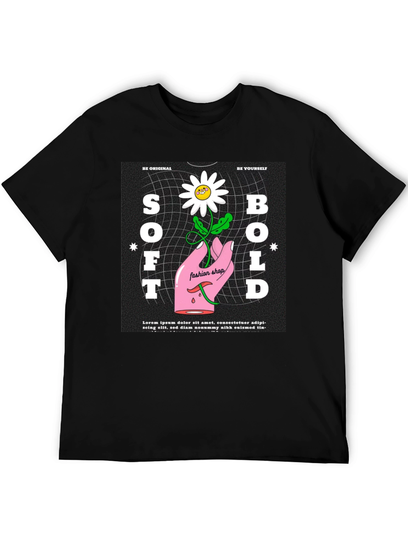 Black Soft & Bold Graphic Tee - Unique Design view 5