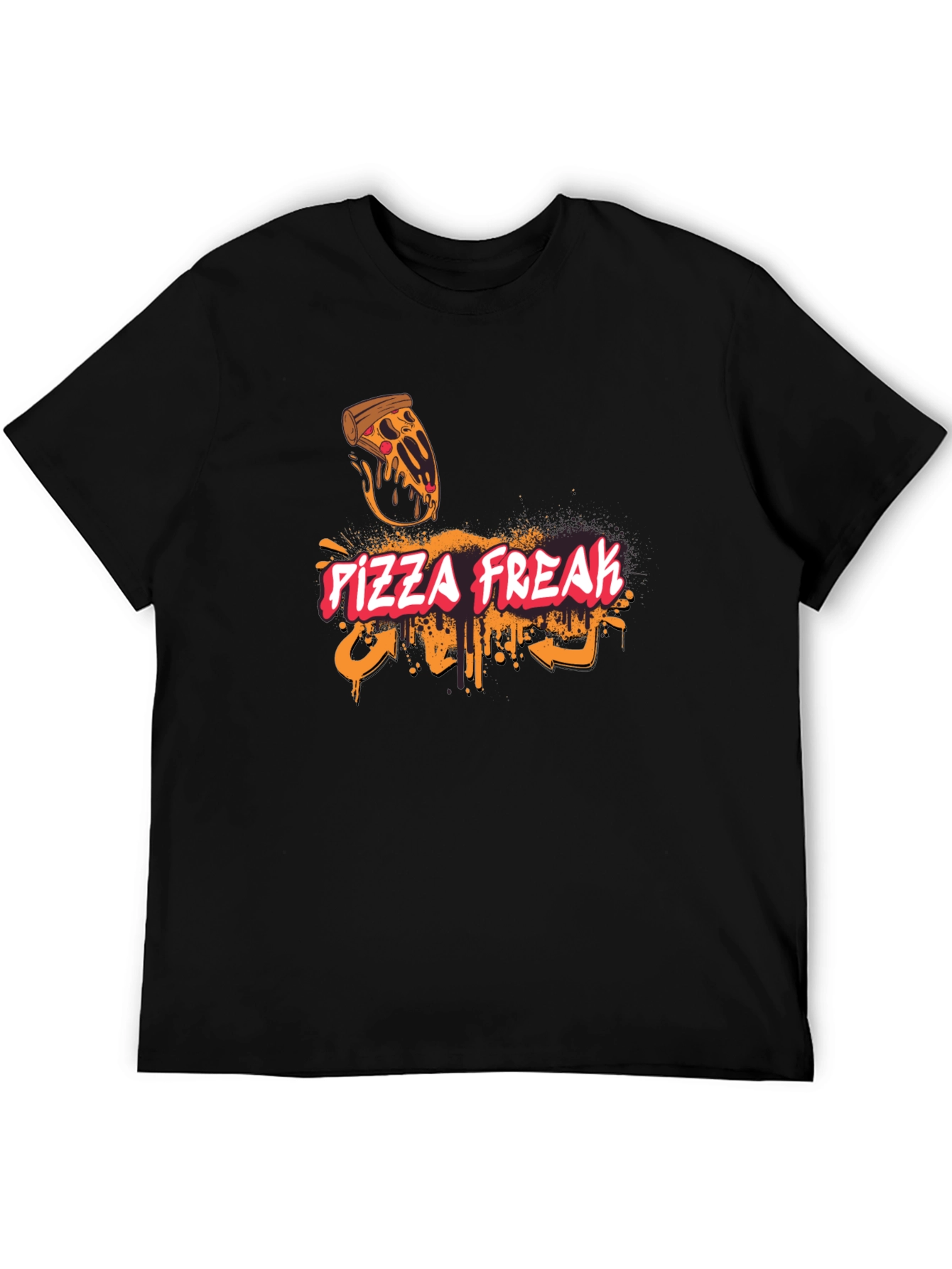 Black Pizza Freak Graphic T-Shirt - Unique Design view 5