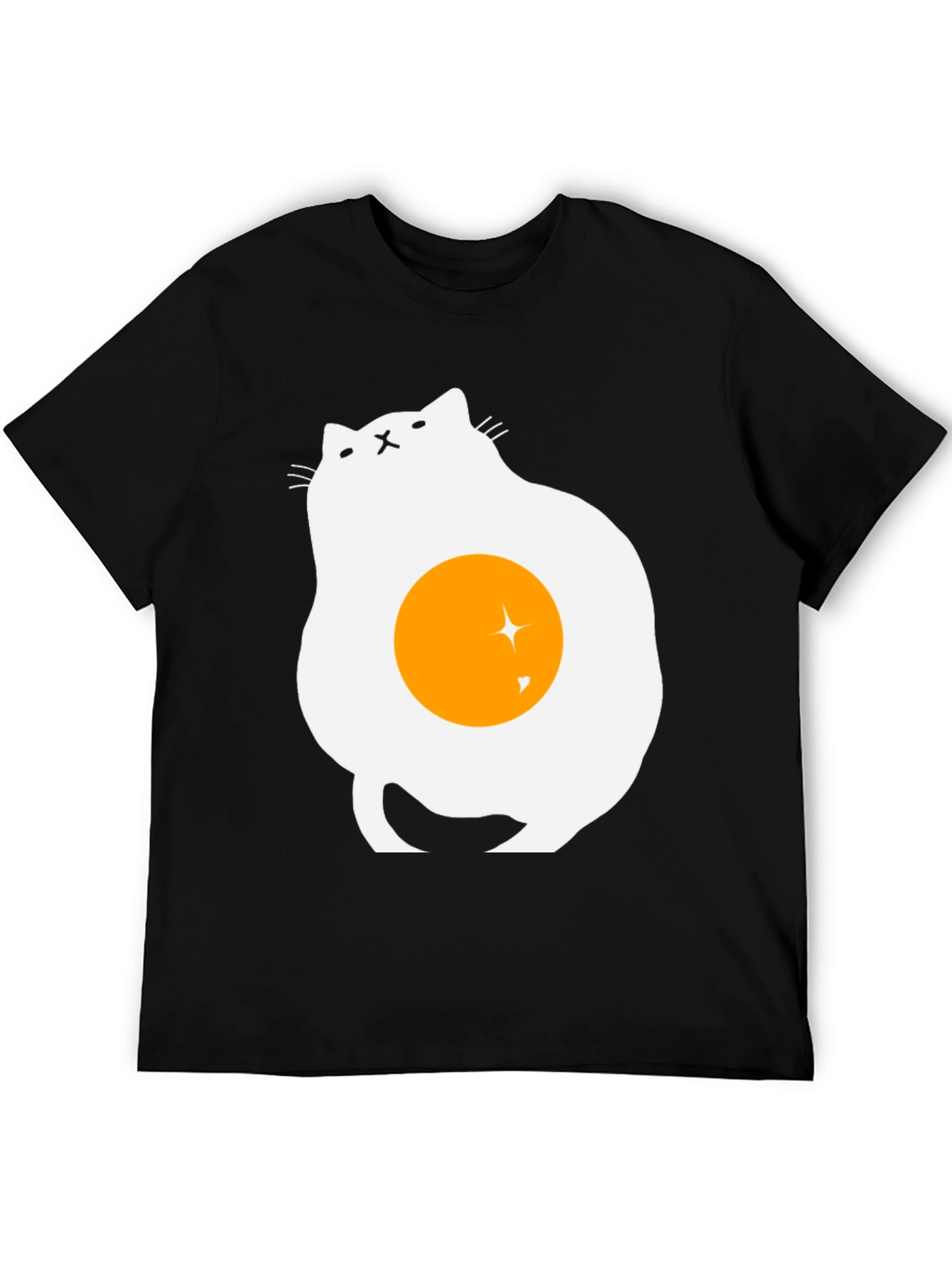 Black Egg Cat Graphic T-Shirt - Unique Design view 5