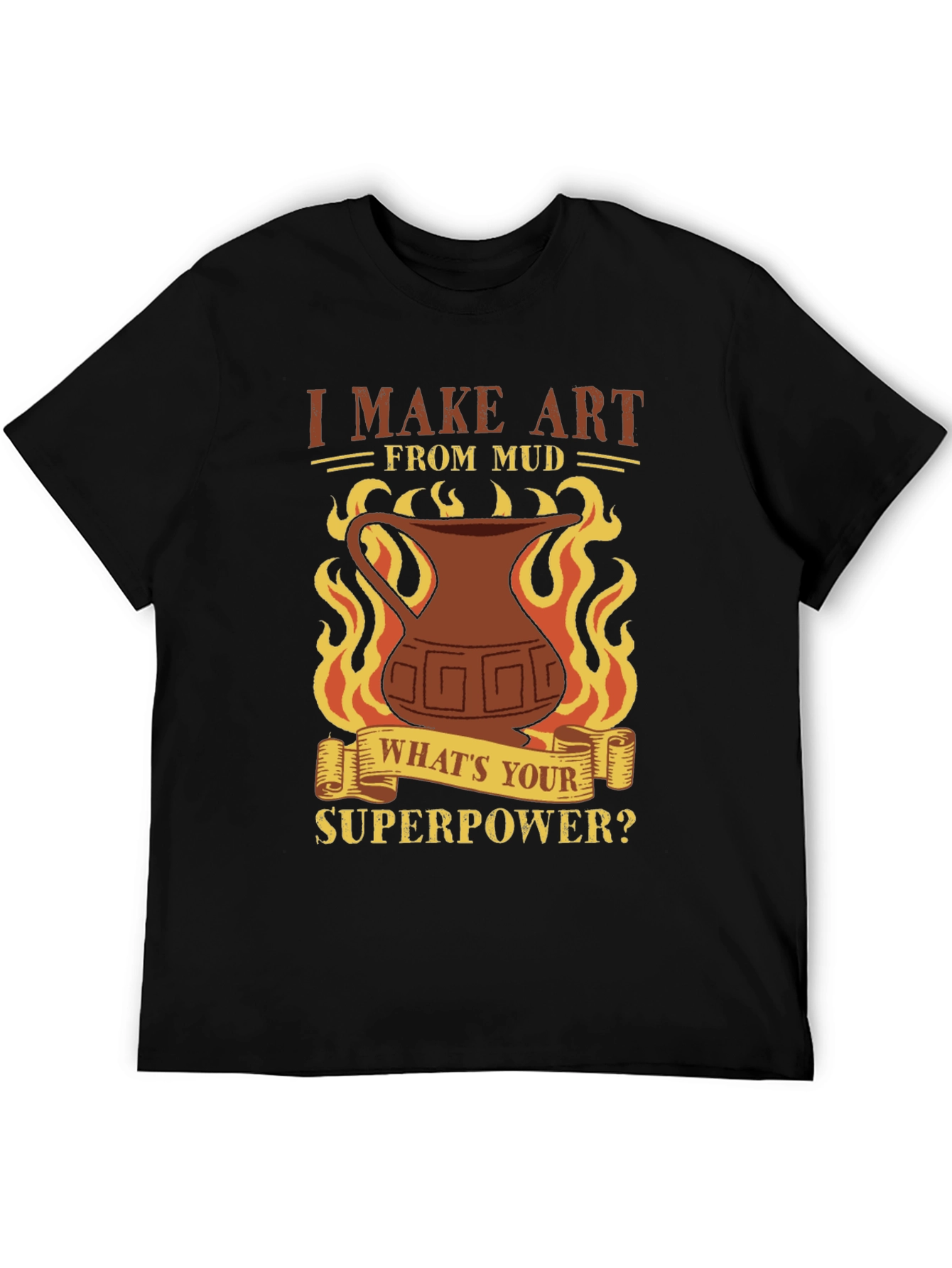 Black I Make Art From Mud T-Shirt - Pottery Lover view 5