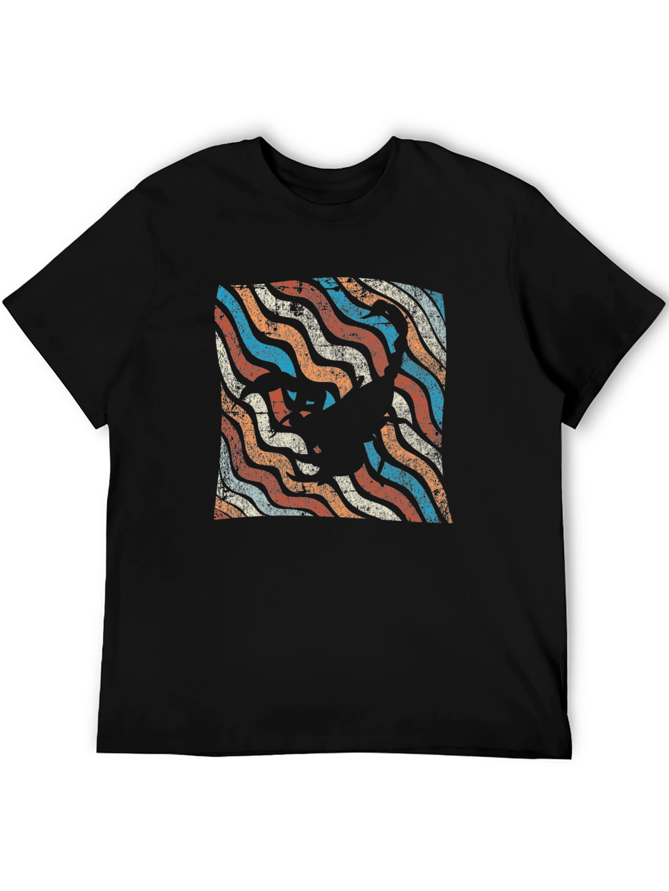 Black Retro Surfer Graphic Tee - Black view 5