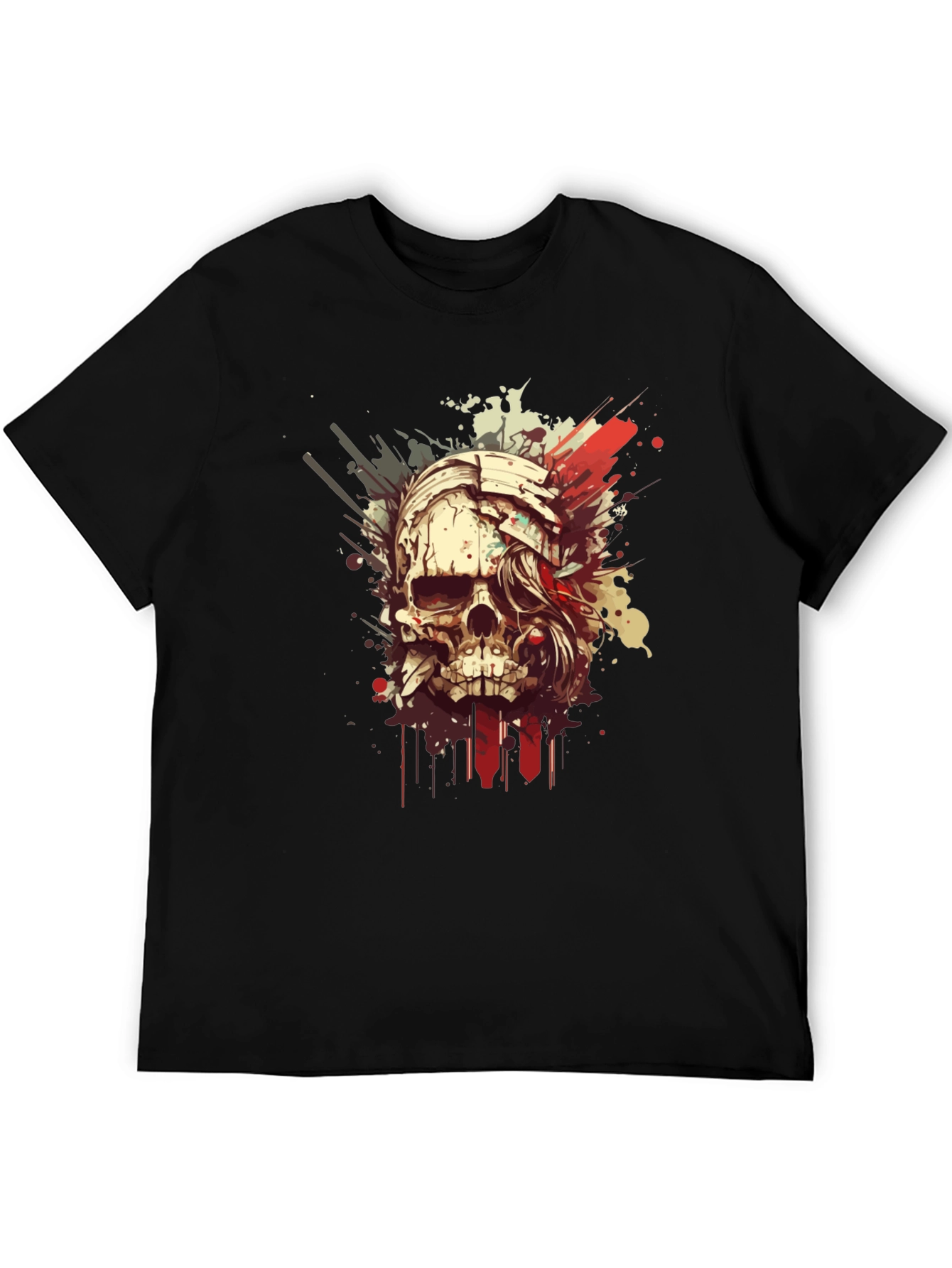 Black Skull Graphic Tee - Men's Black T-Shirt view 5
