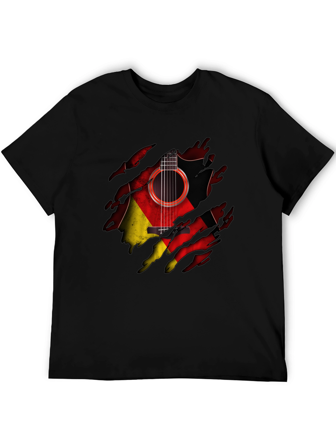 Guitar Germany Flag Ripped T-Shirt - 5