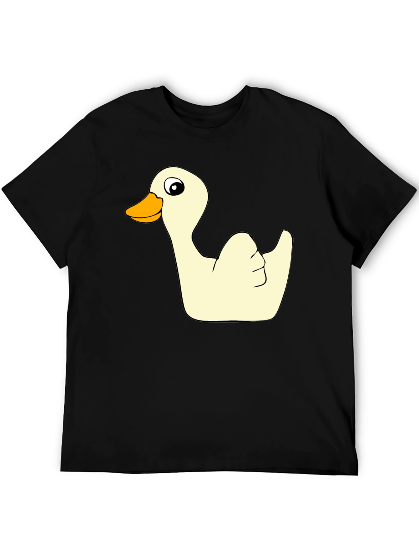 Black Funny Duck Graphic Black T-Shirt view 5